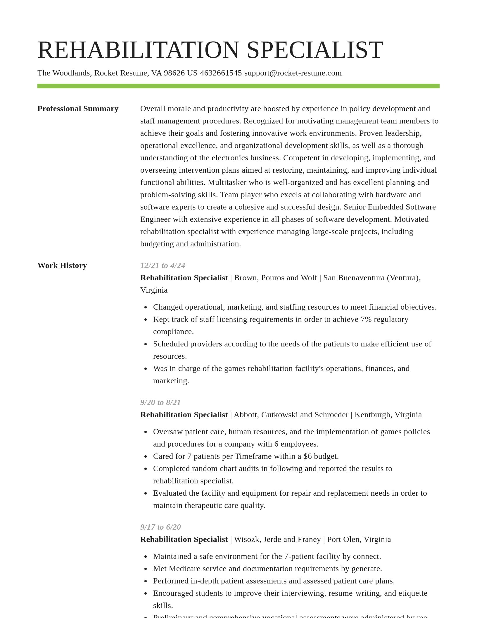 Smart resume template
