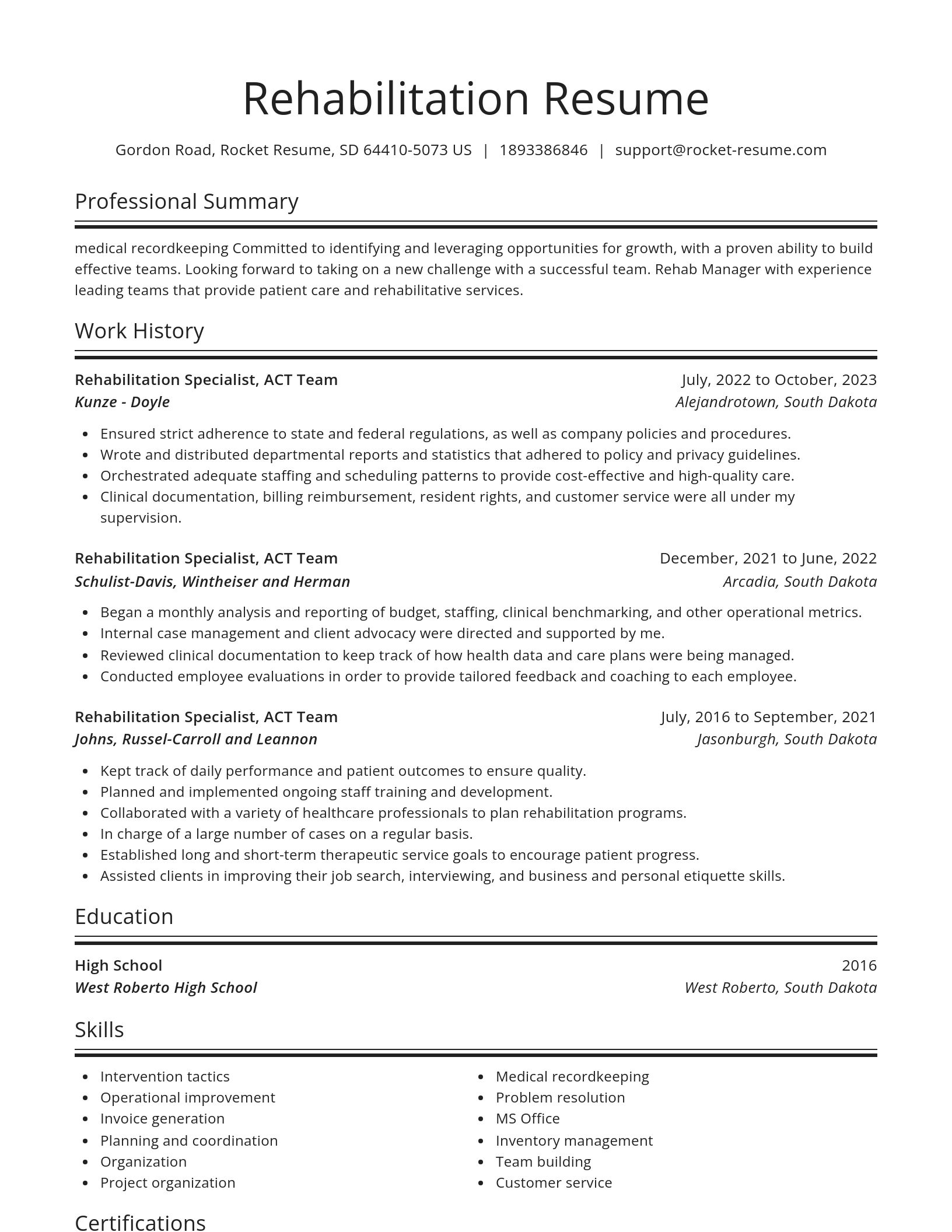 Spotlight resume template