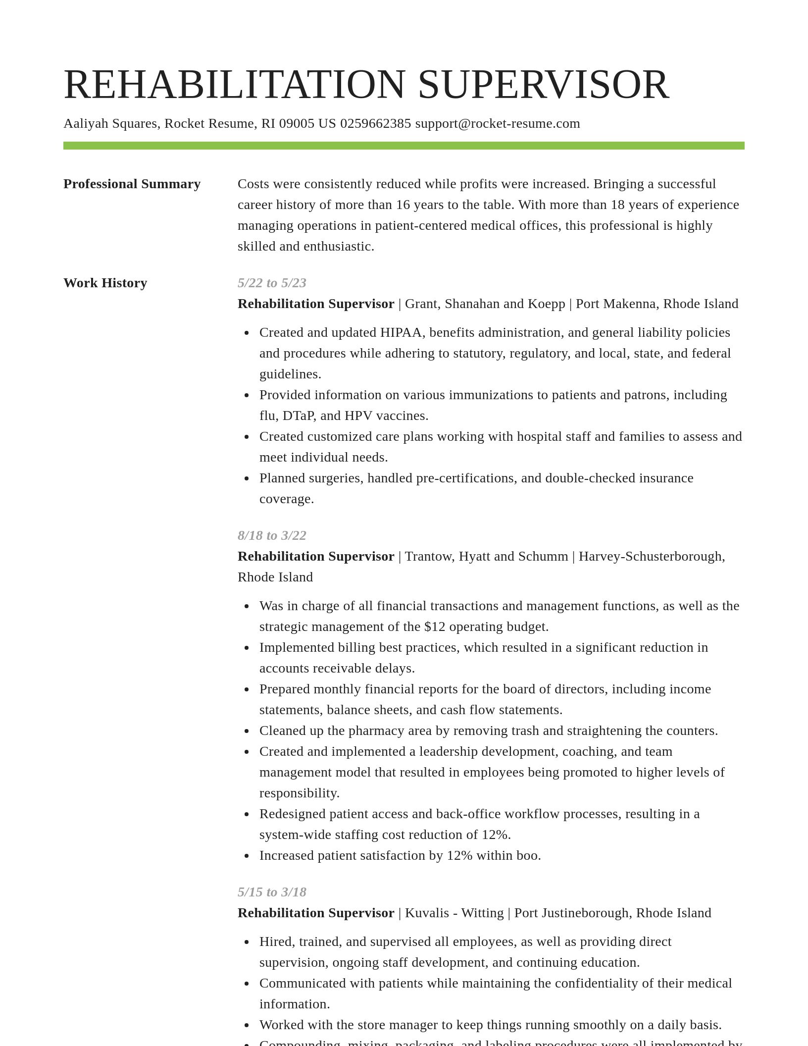 Smart resume template