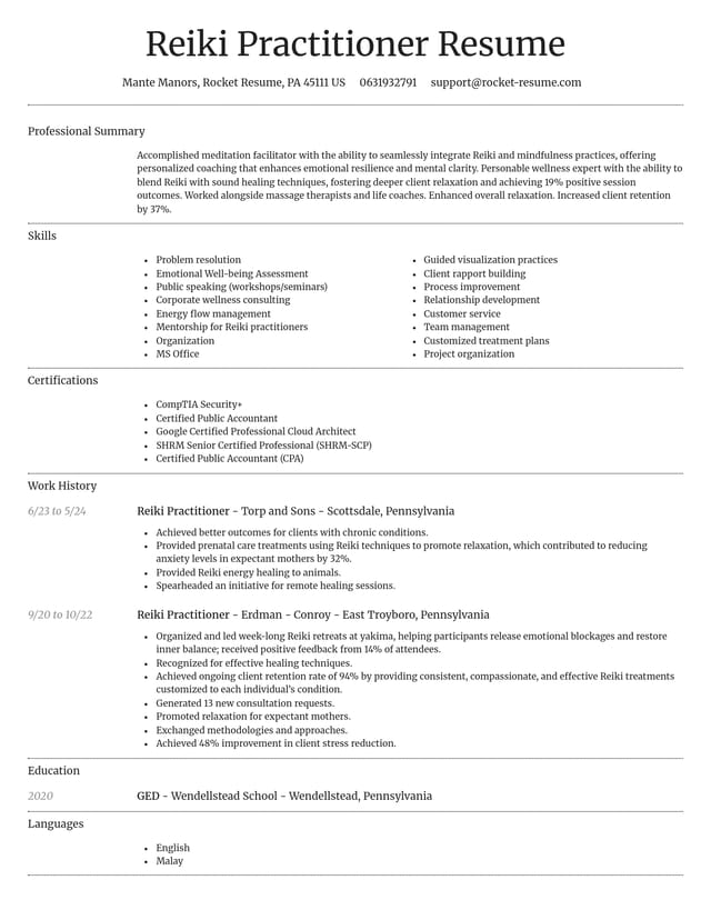 Dignified resume template