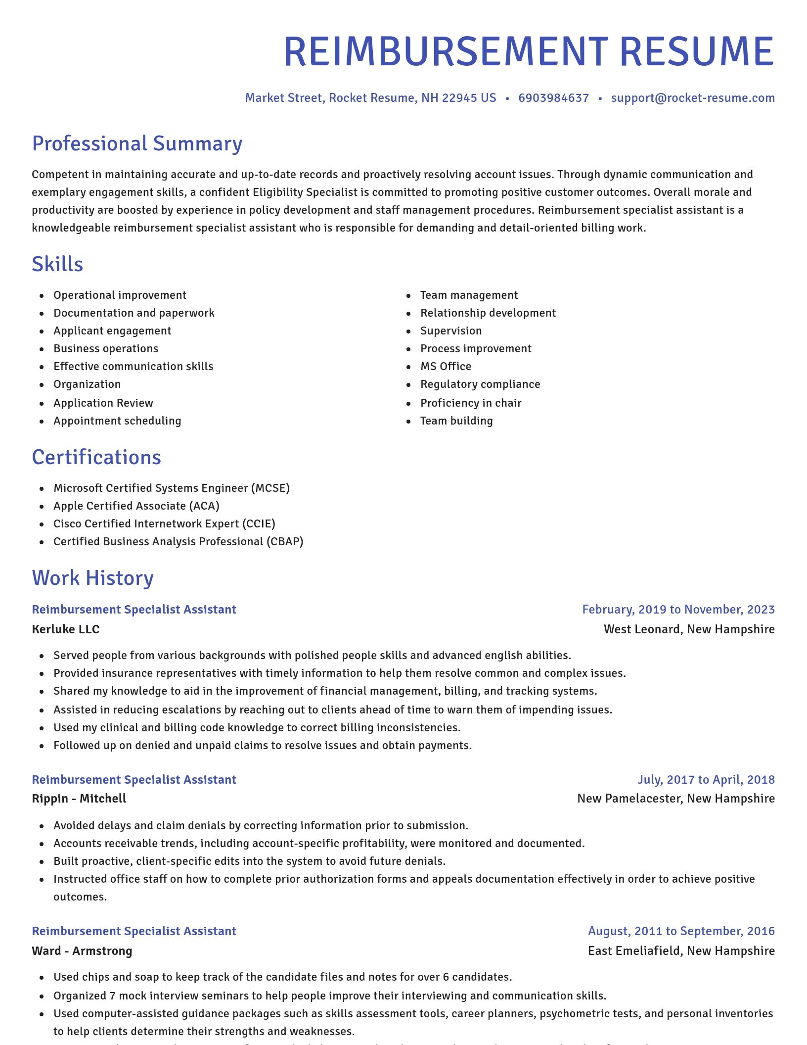 Novel resume template