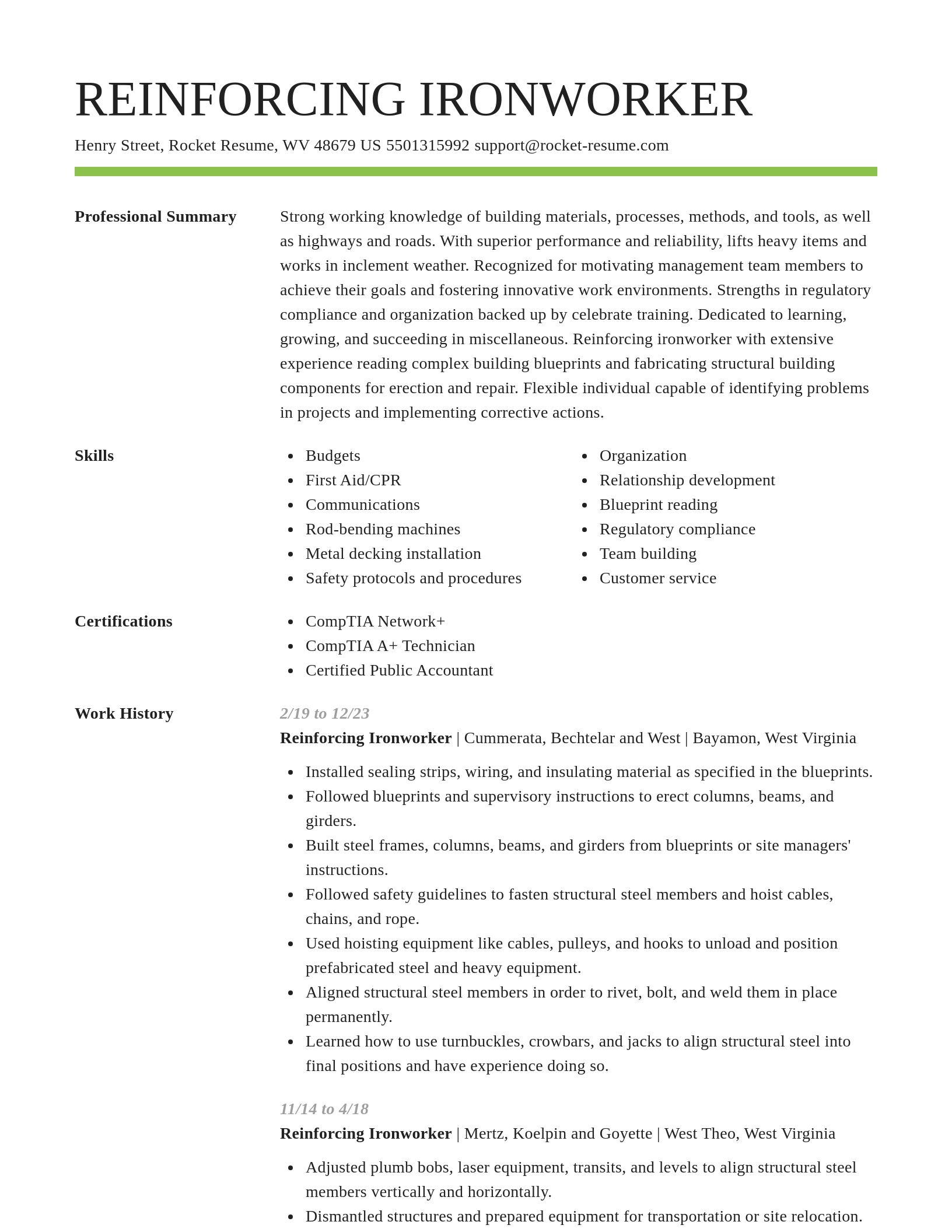 Smart resume template
