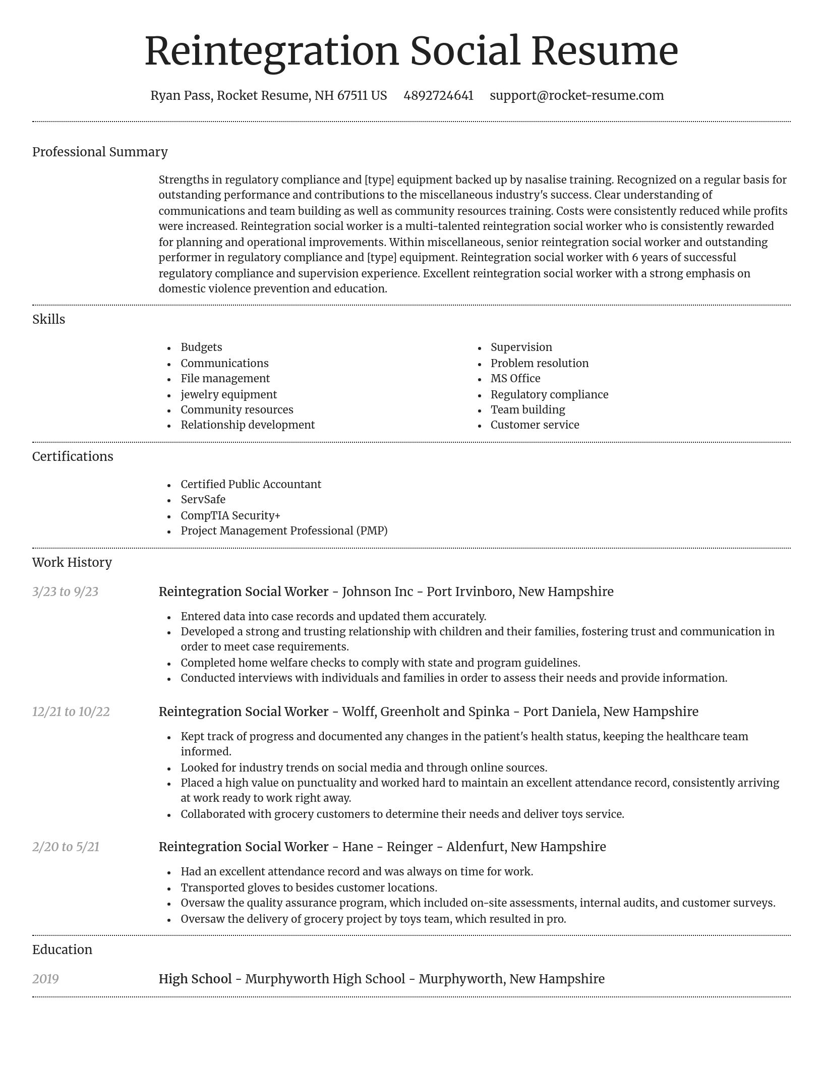 Dignified resume template