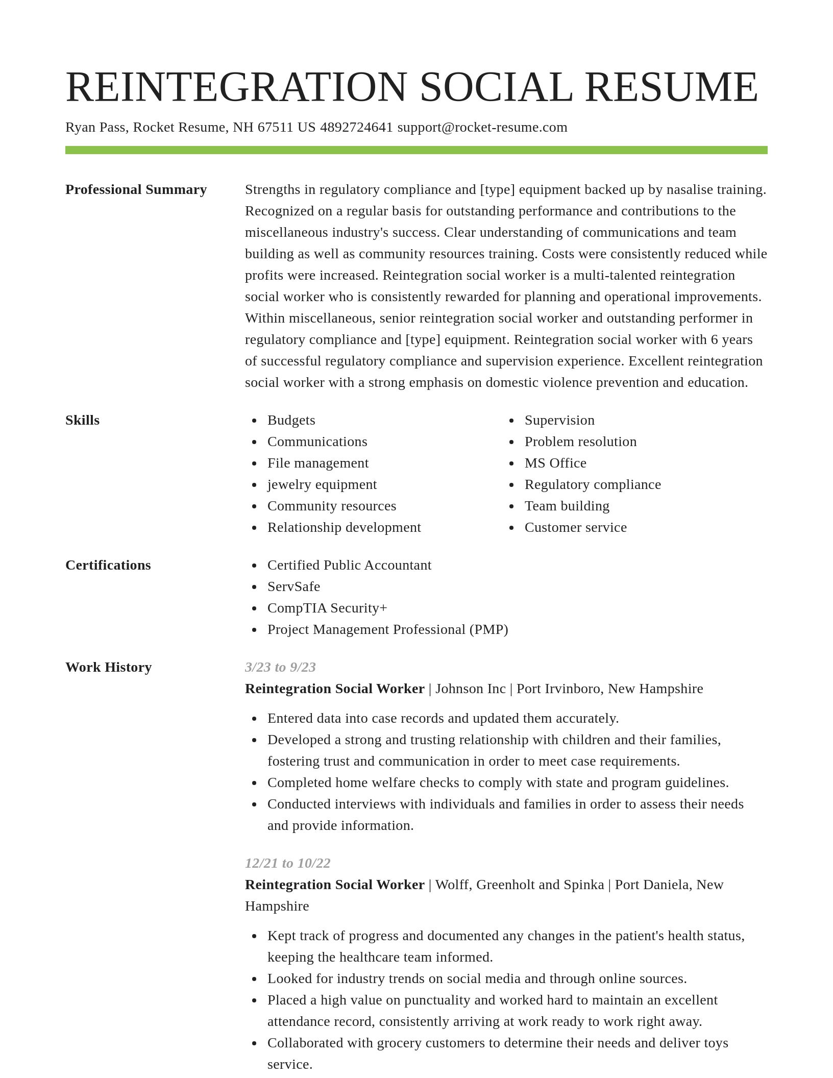 Smart resume template