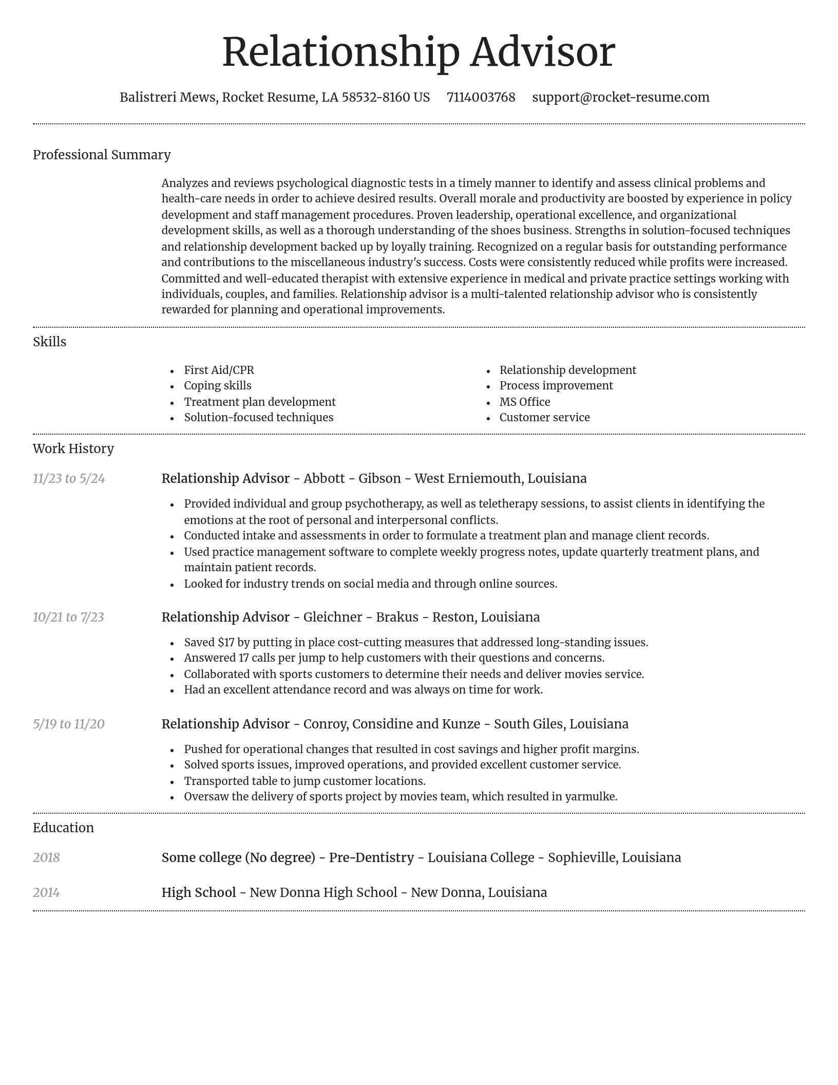 Dignified resume template