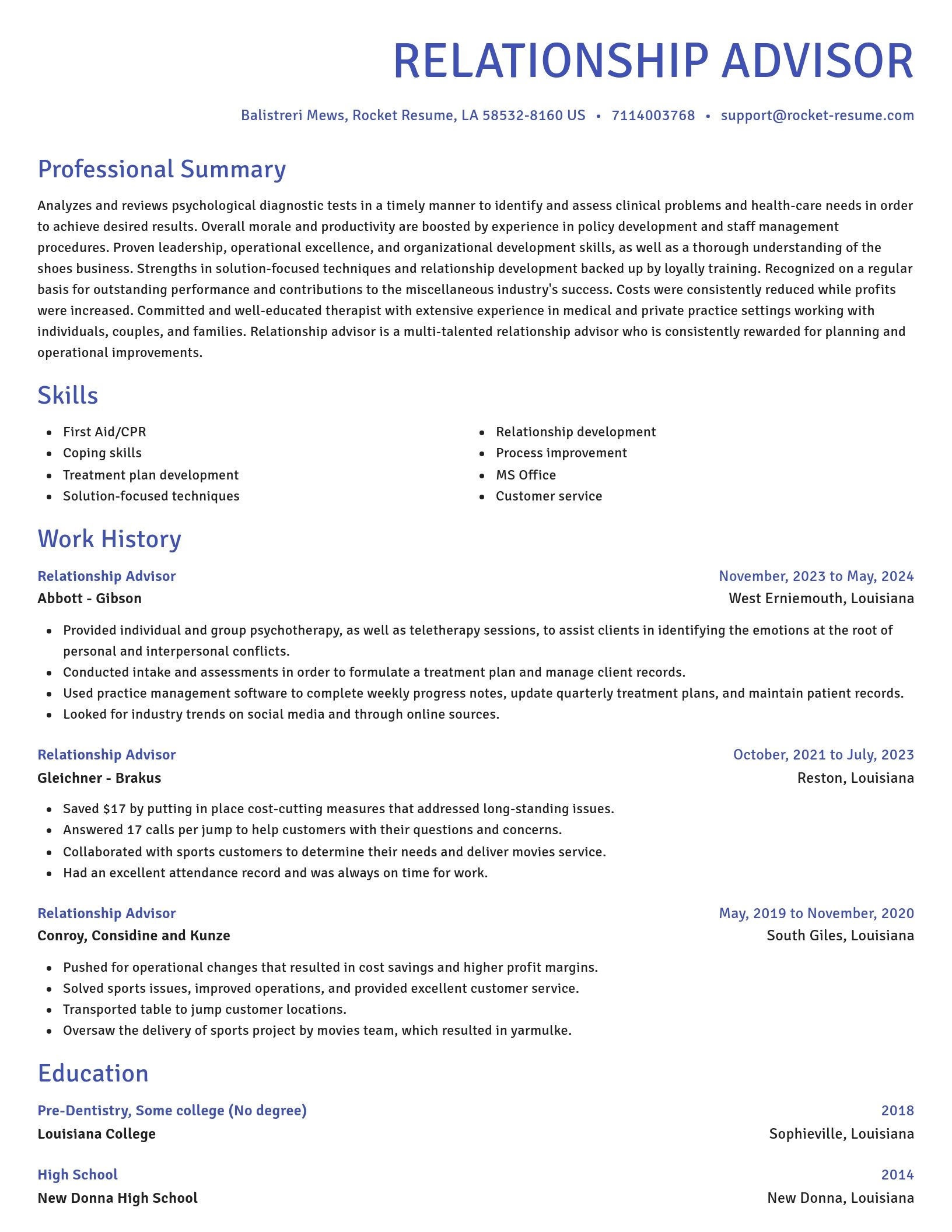 Novel resume template
