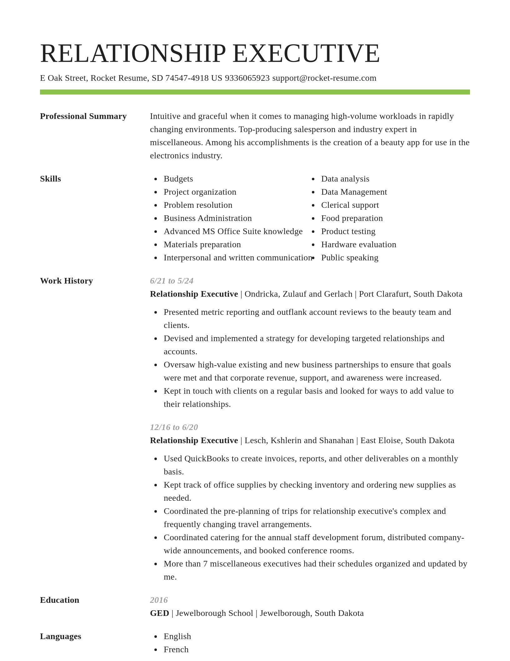 Smart resume template