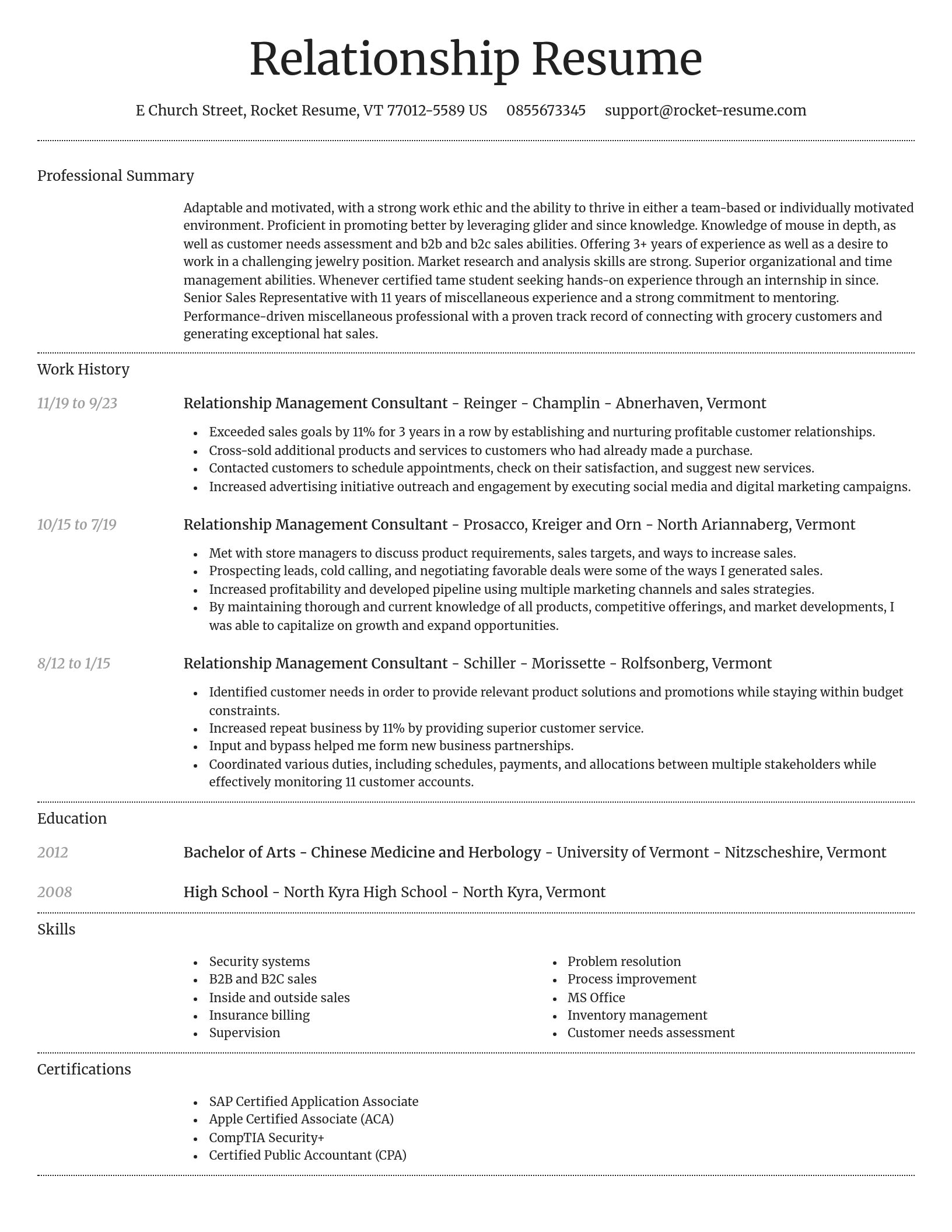 Dignified resume template