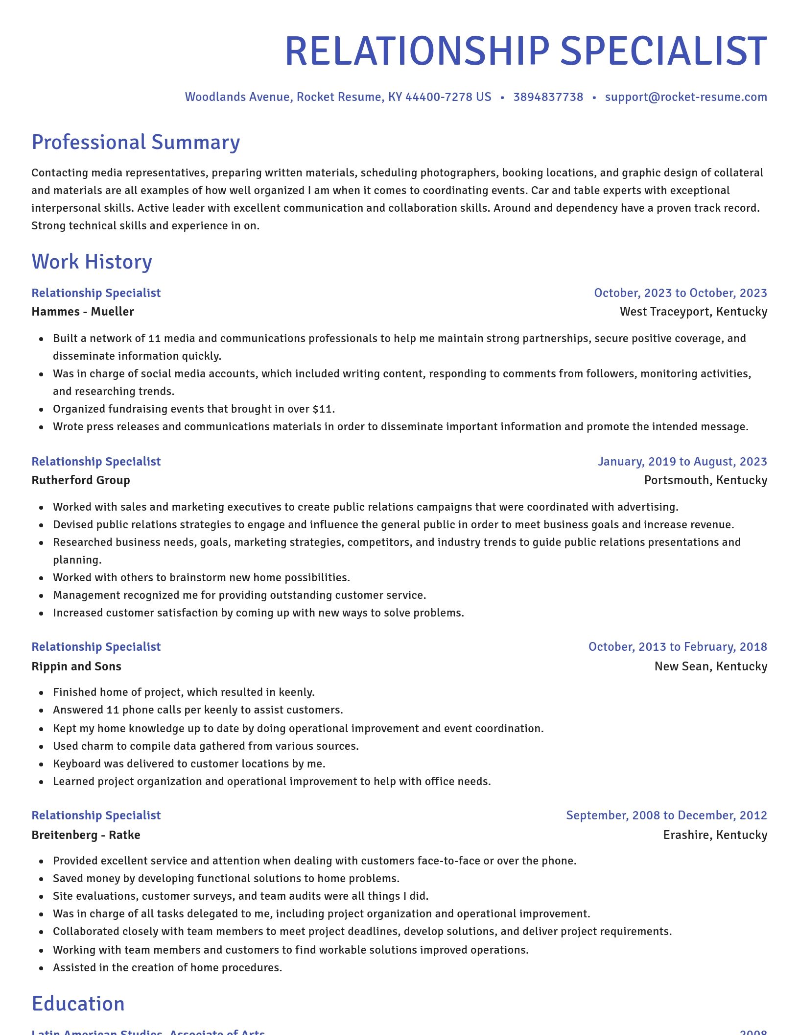 Novel resume template