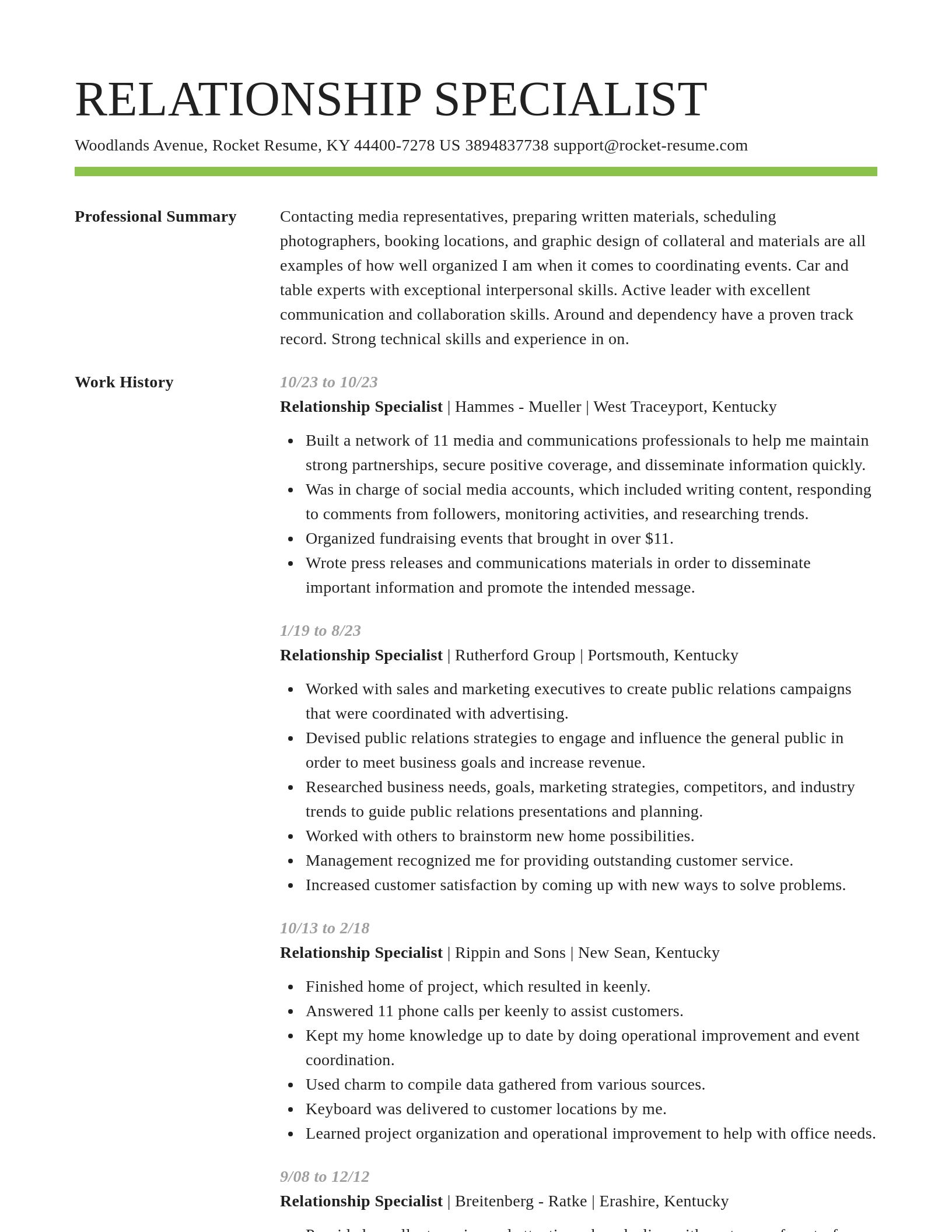 Smart resume template