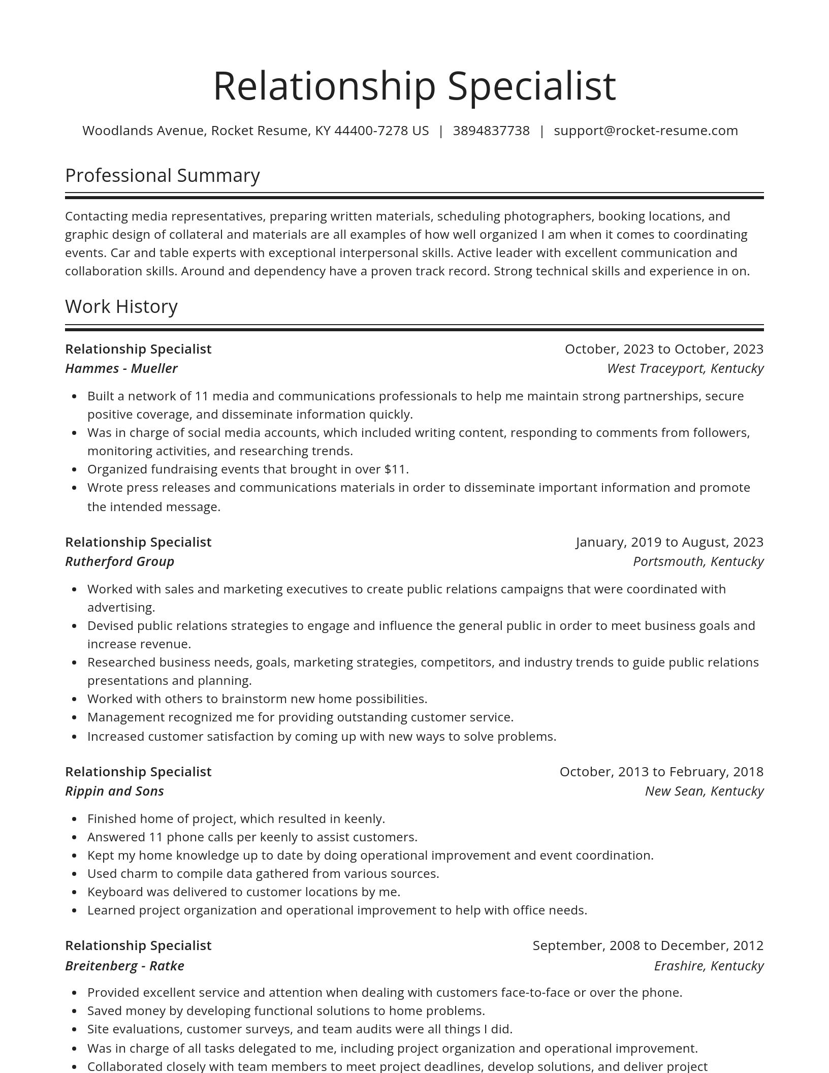 Spotlight resume template