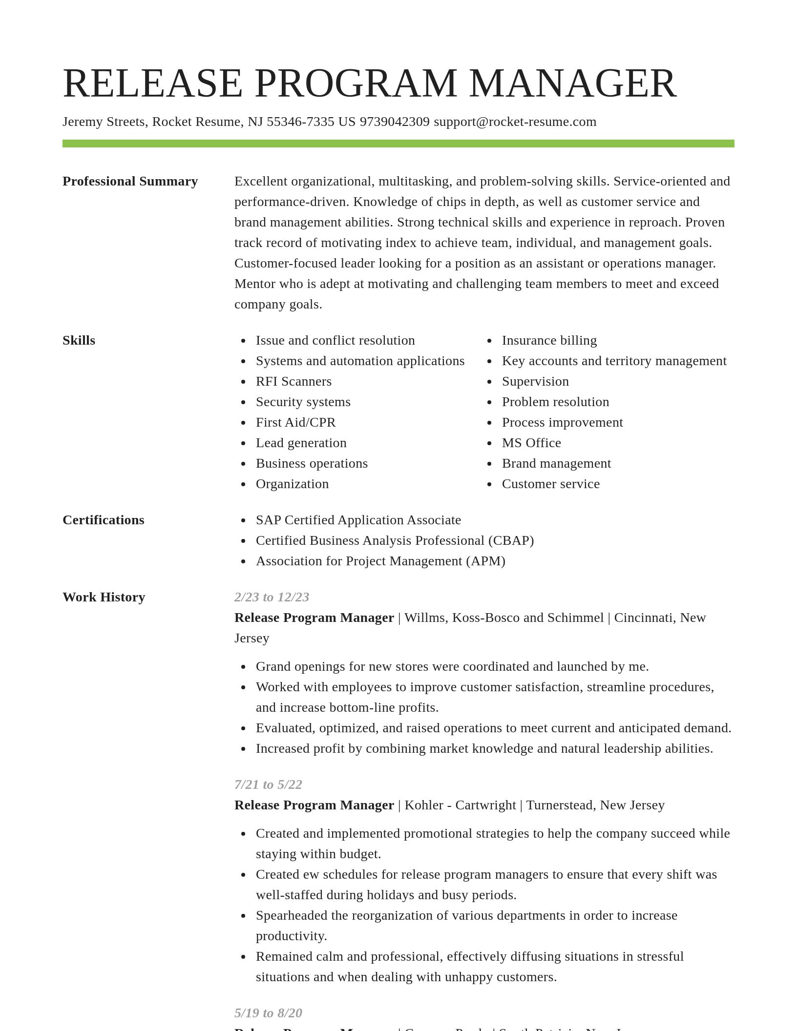 Smart resume template