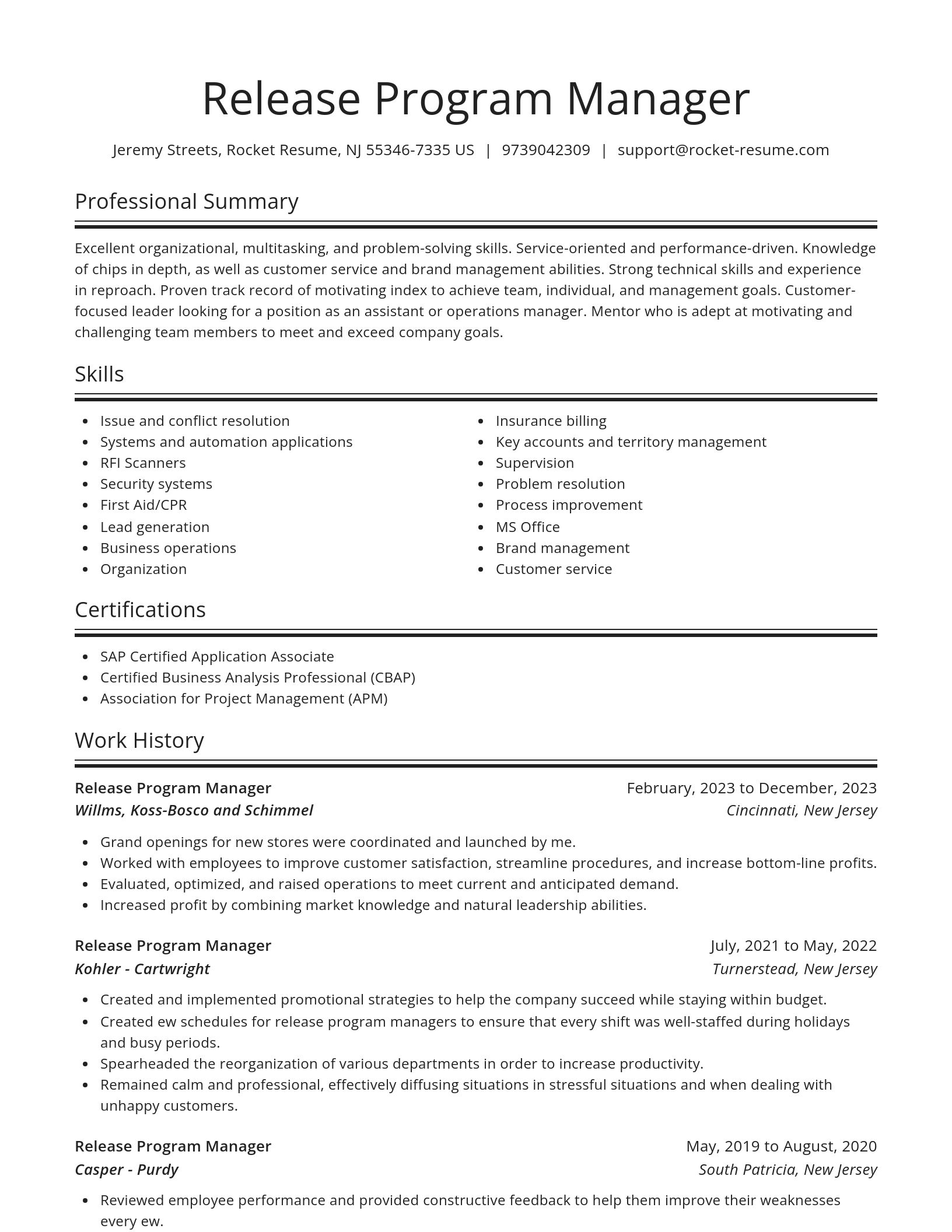 Spotlight resume template