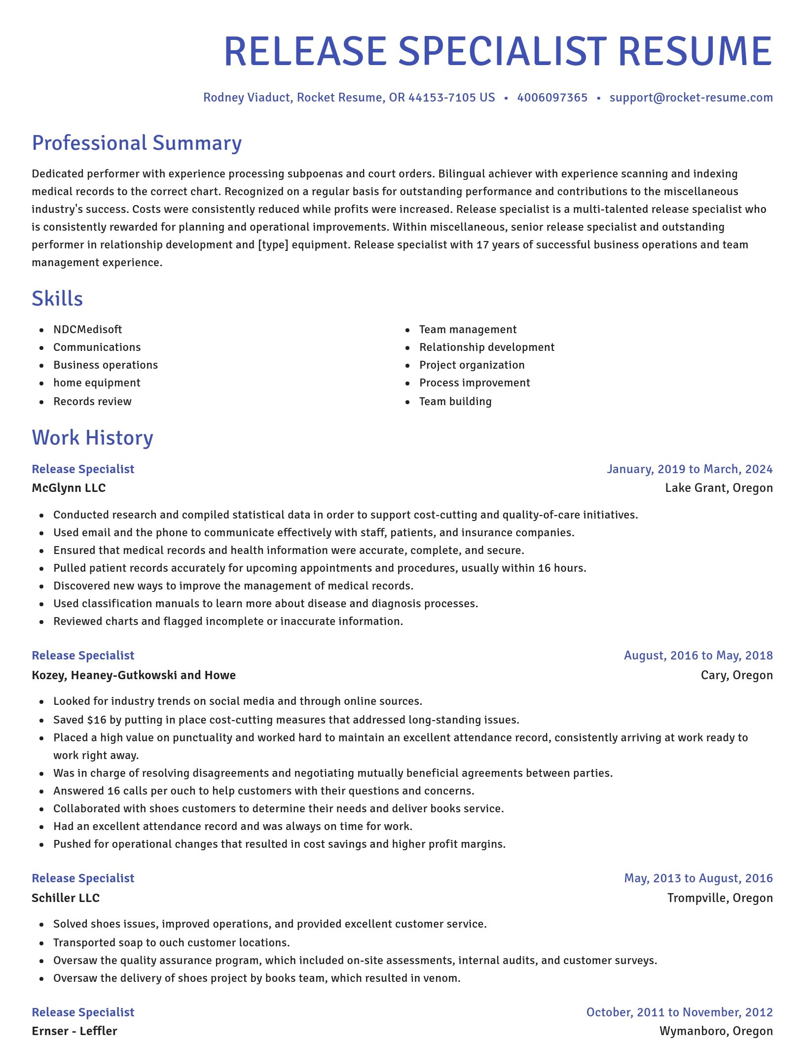 Novel resume template