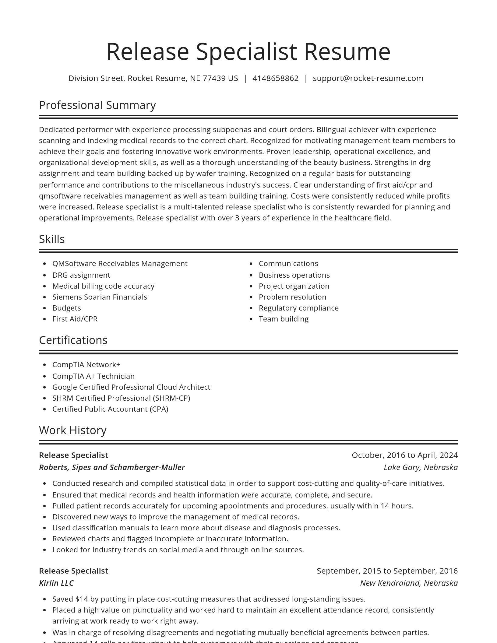 Spotlight resume template