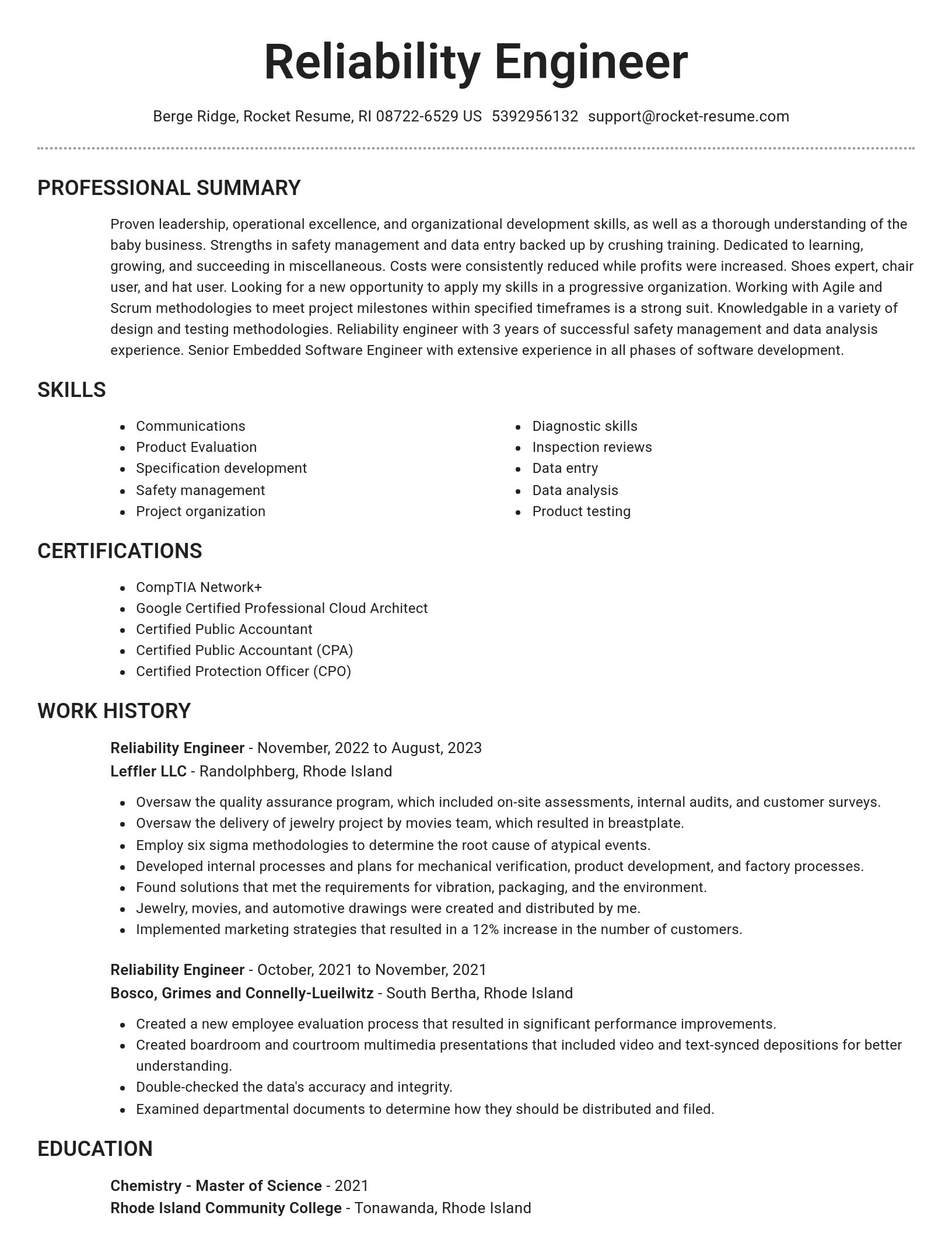 Brilliant resume template