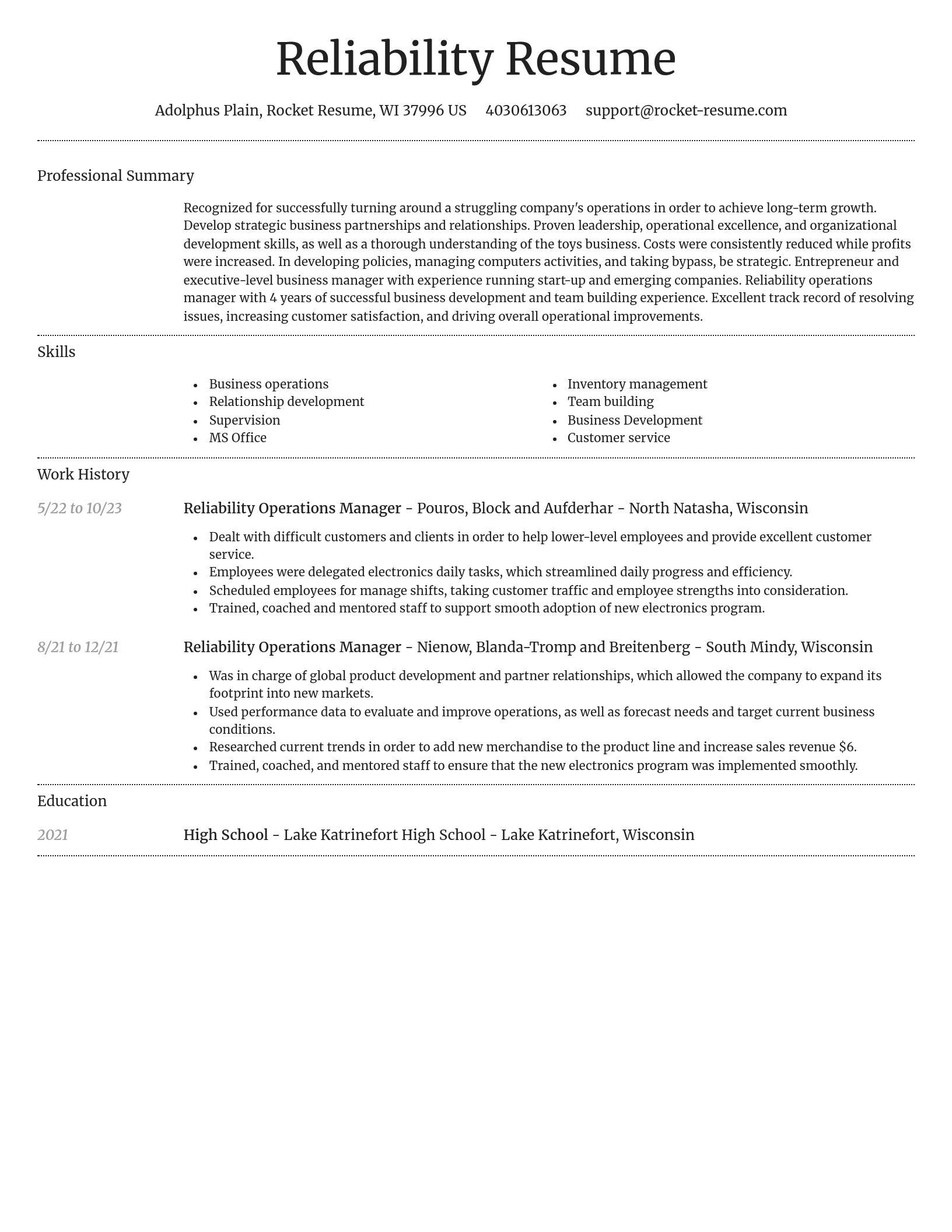 Dignified resume template