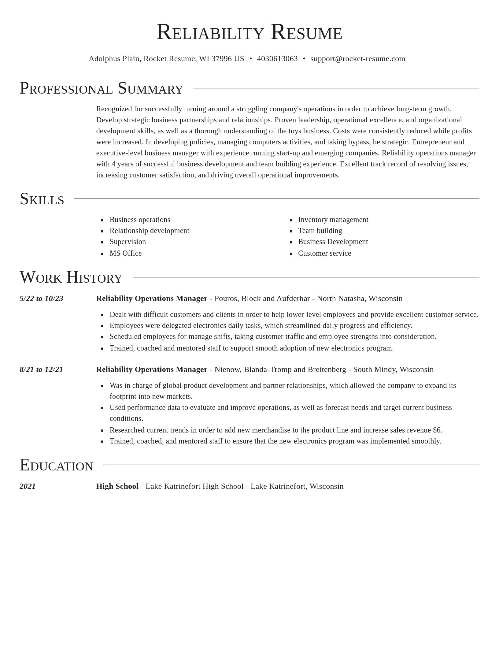 Director resume template