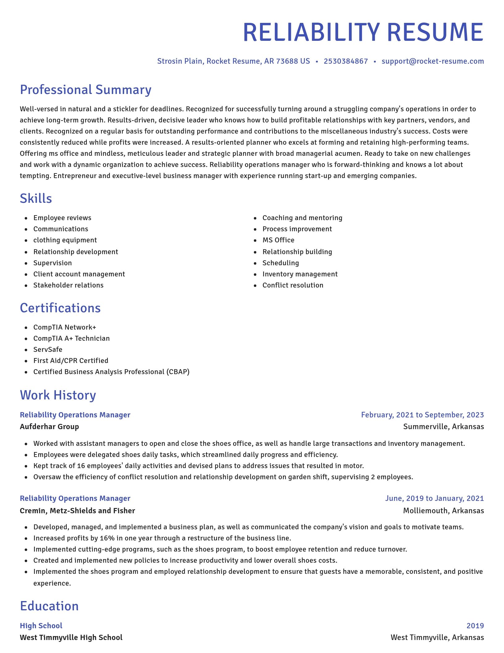 Novel resume template