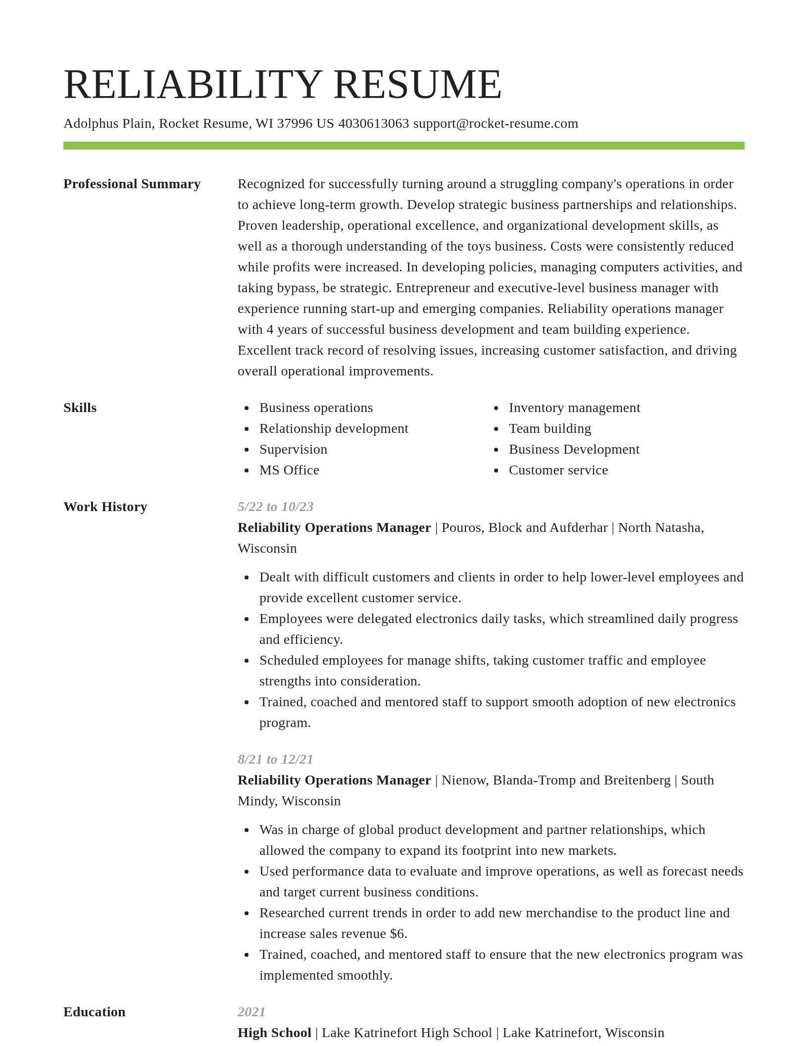 Smart resume template