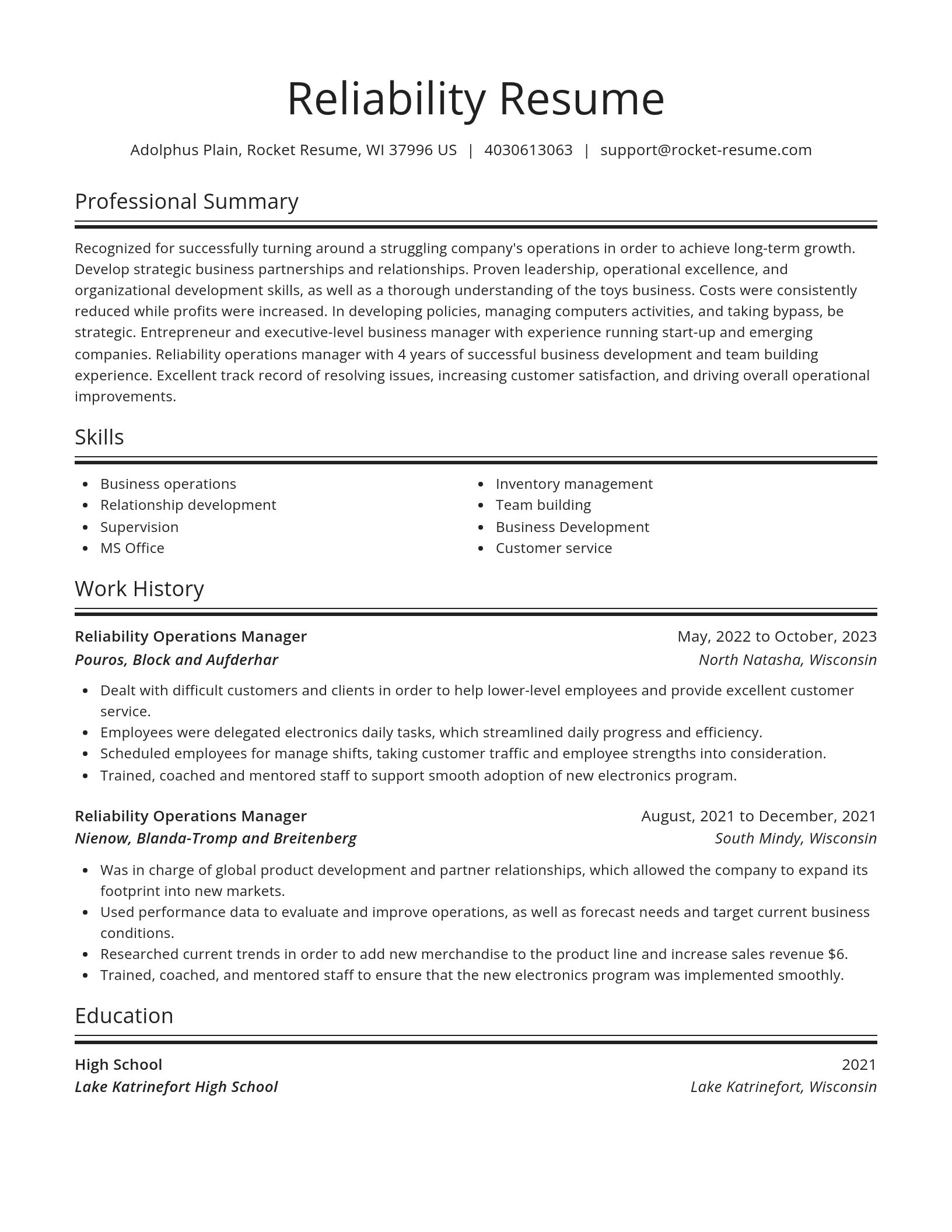 Spotlight resume template