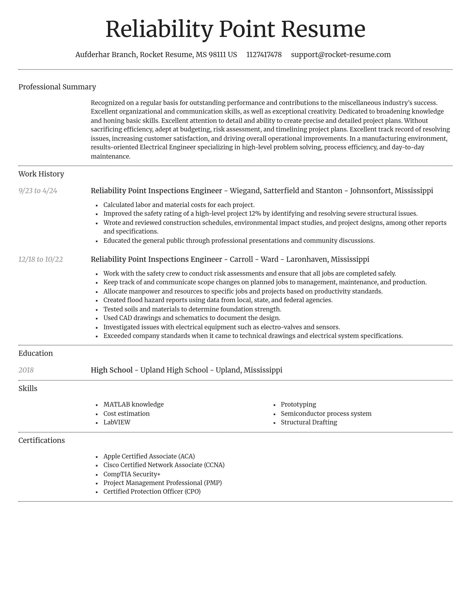 Dignified resume template