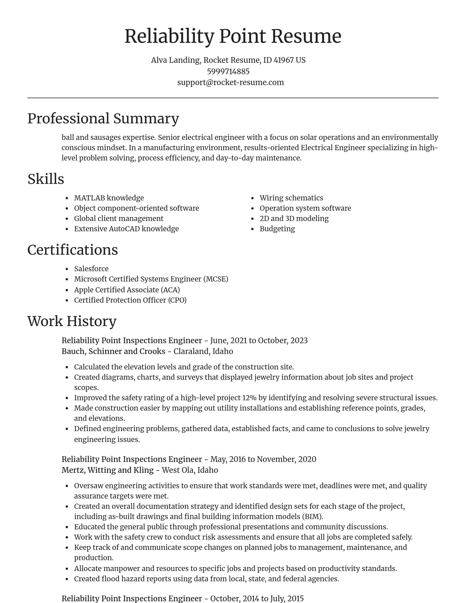 Focal Point resume template