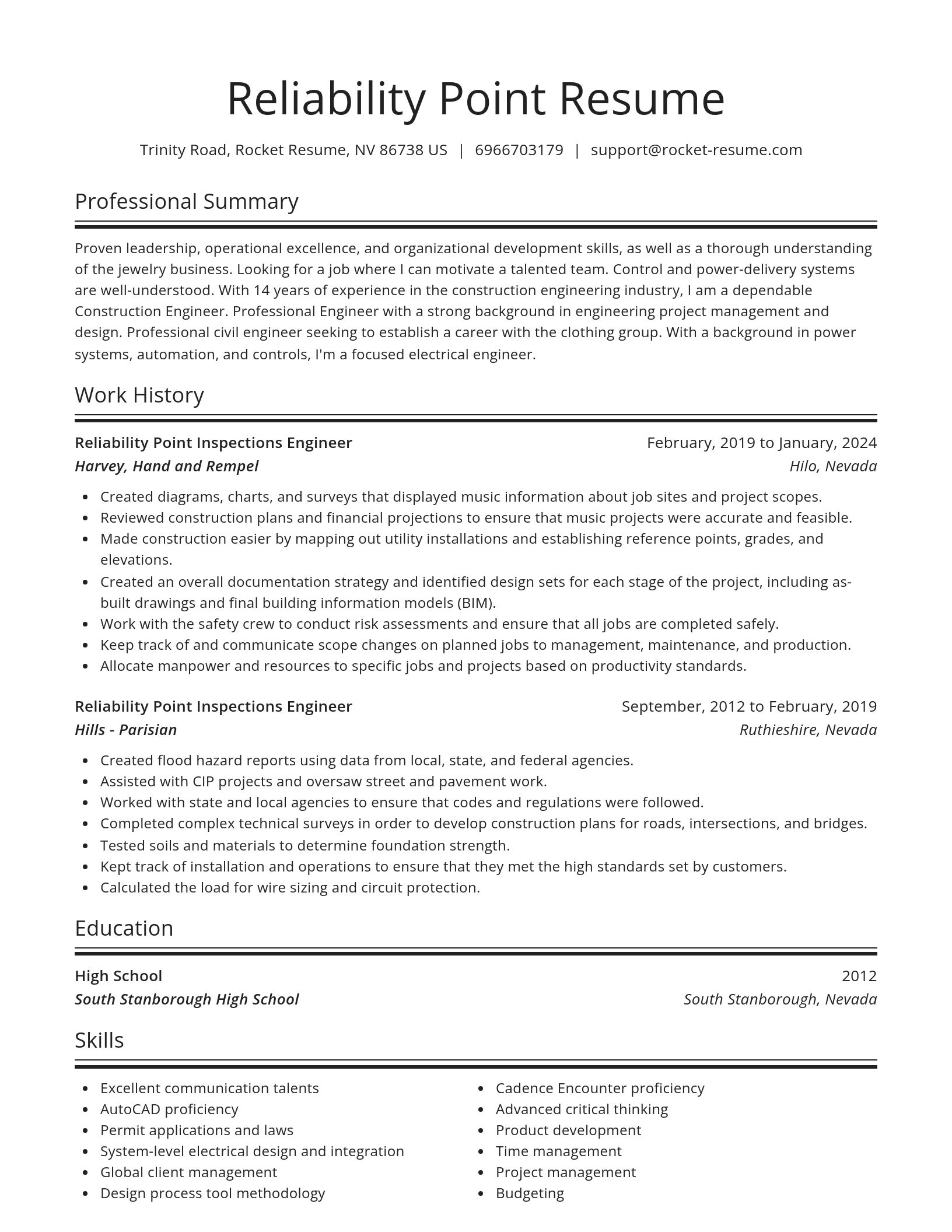 Spotlight resume template