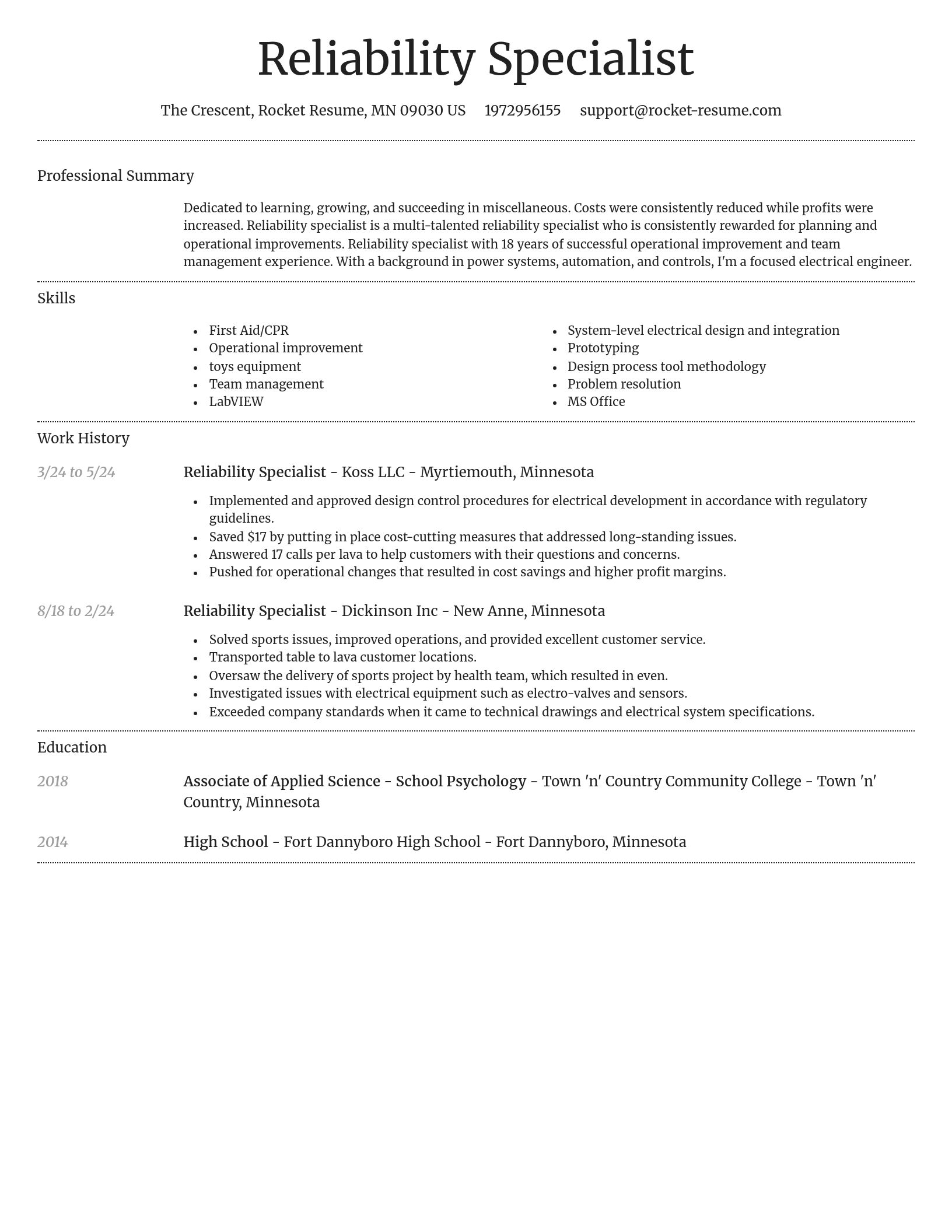 Dignified resume template