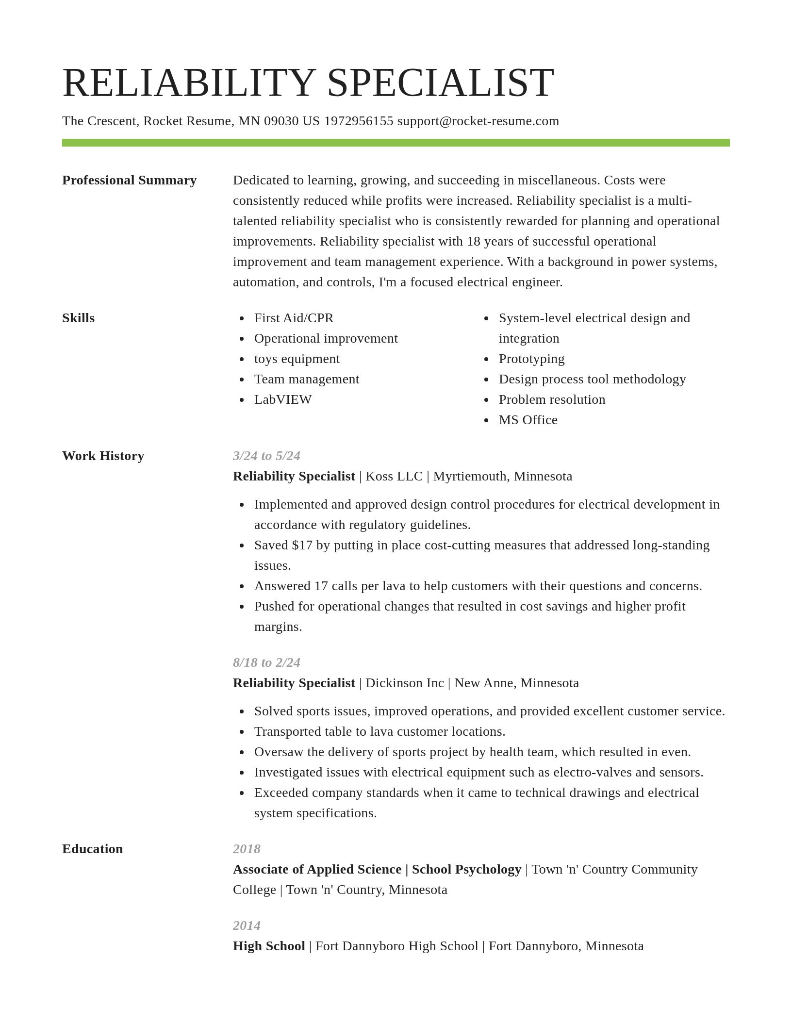 Smart resume template