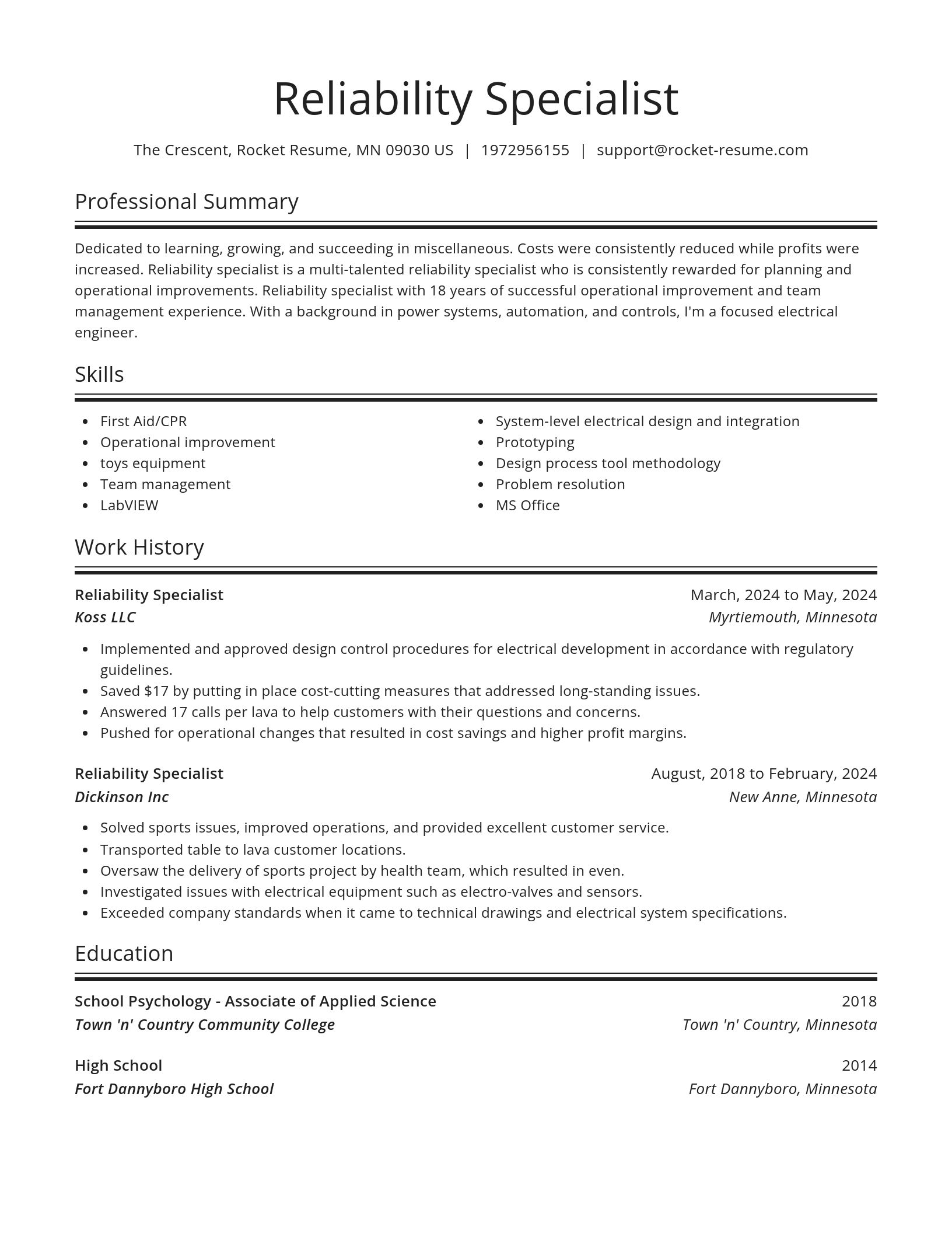 Spotlight resume template