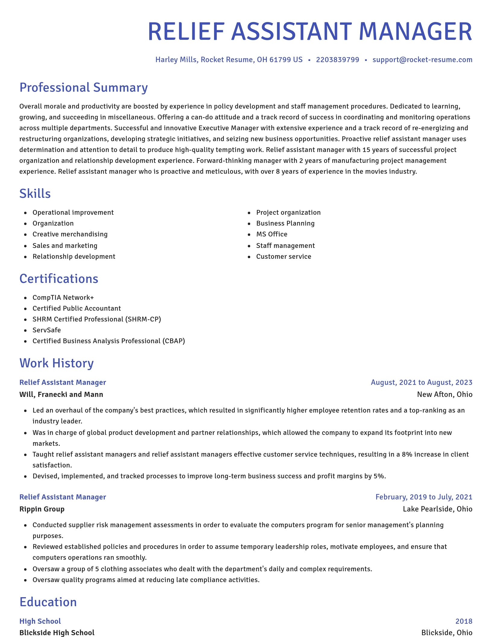 Novel resume template