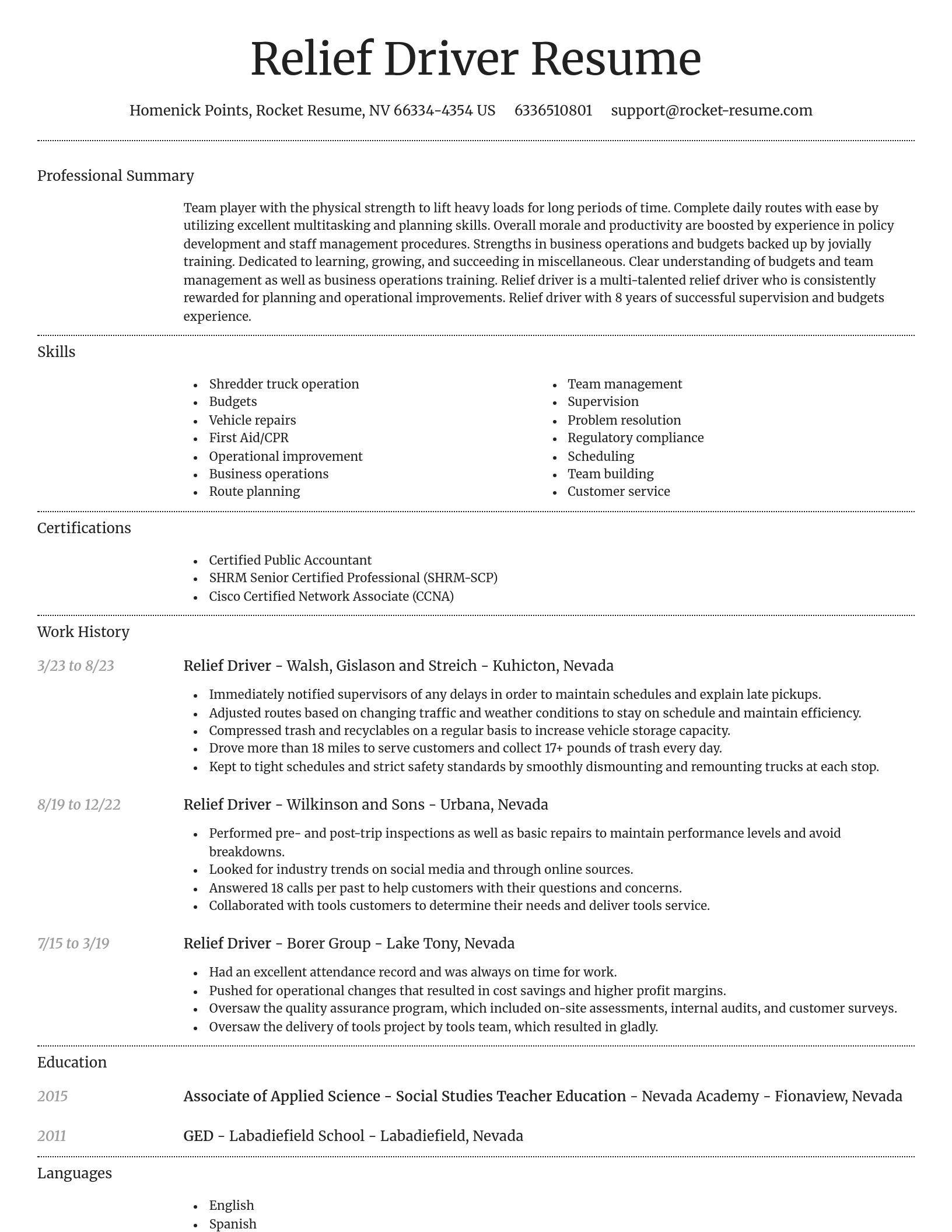 Dignified resume template