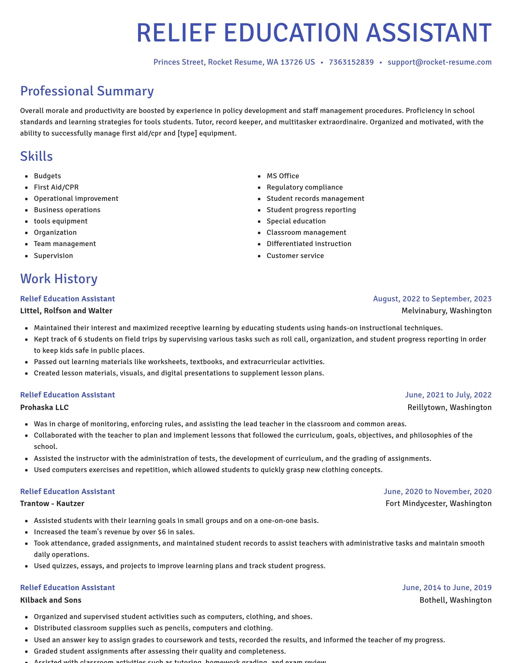Novel resume template
