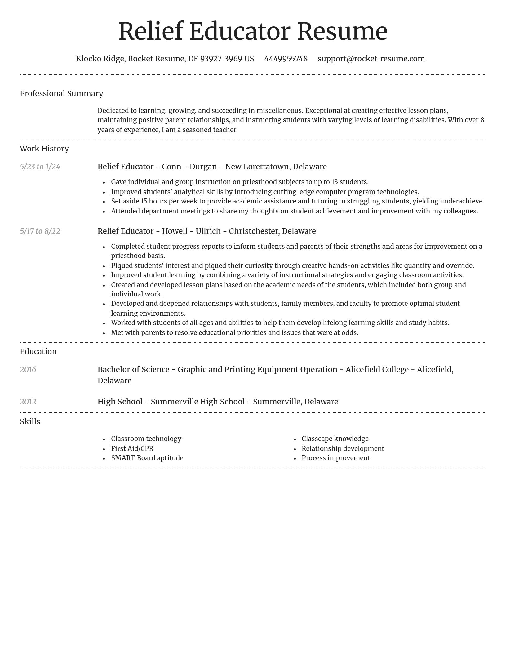 Dignified resume template