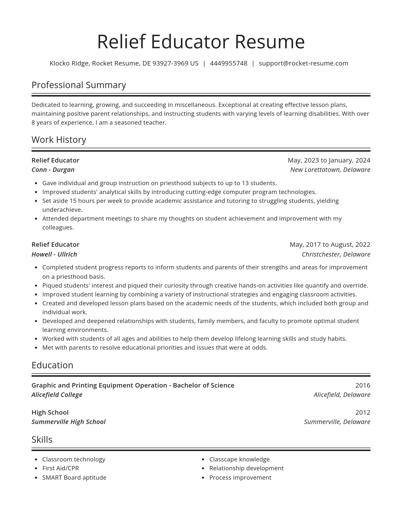 Spotlight resume template