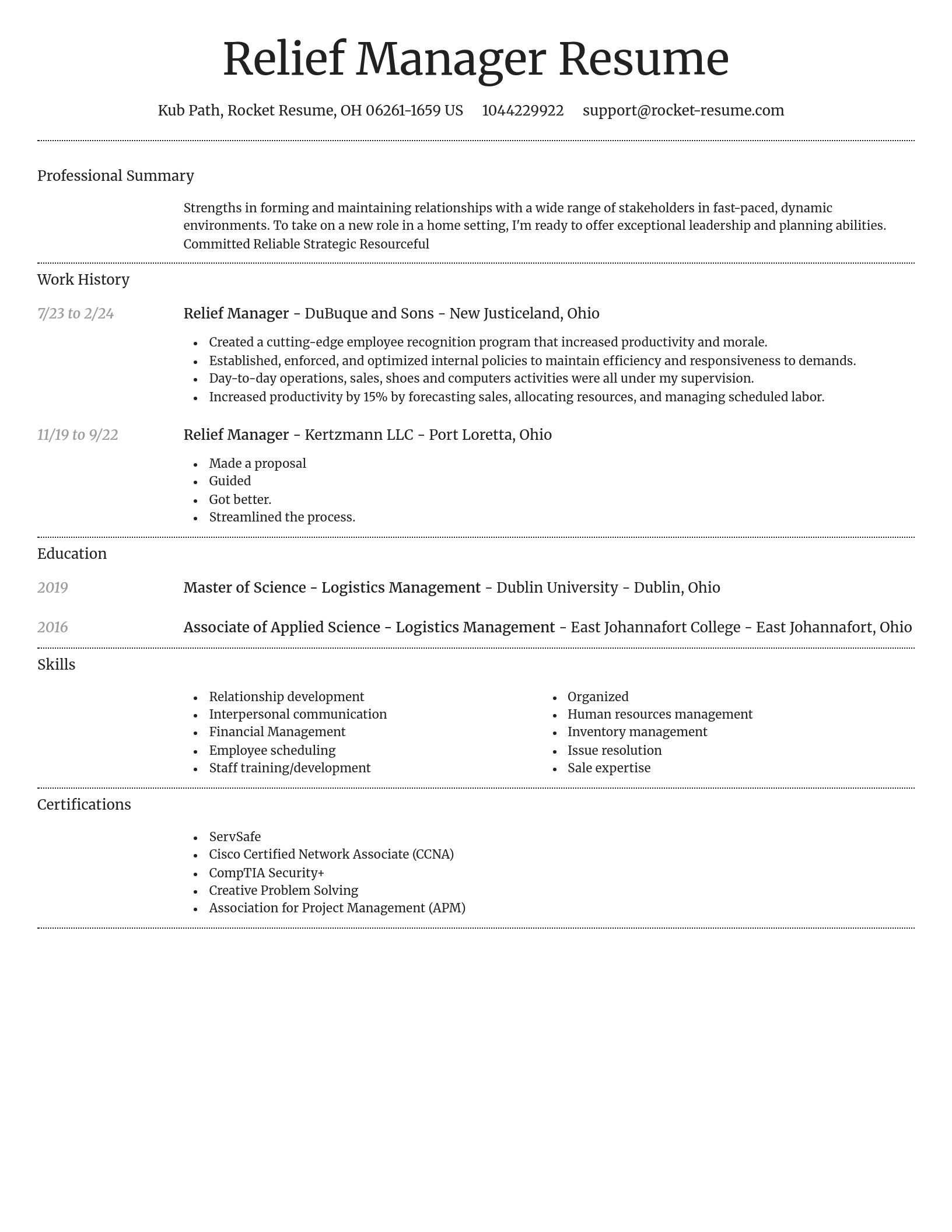 Dignified resume template
