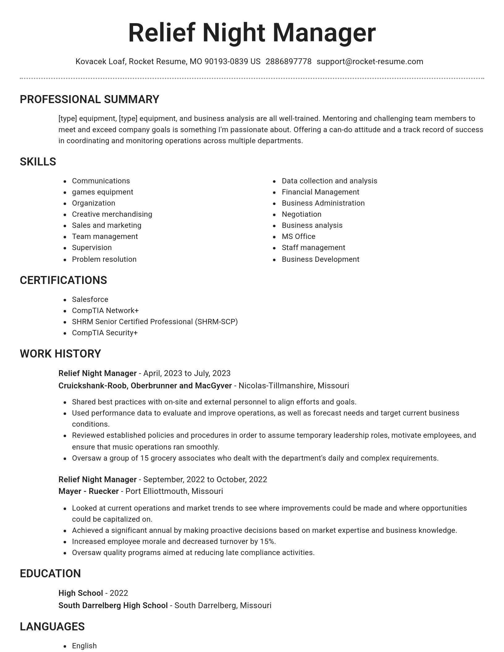 Brilliant resume template