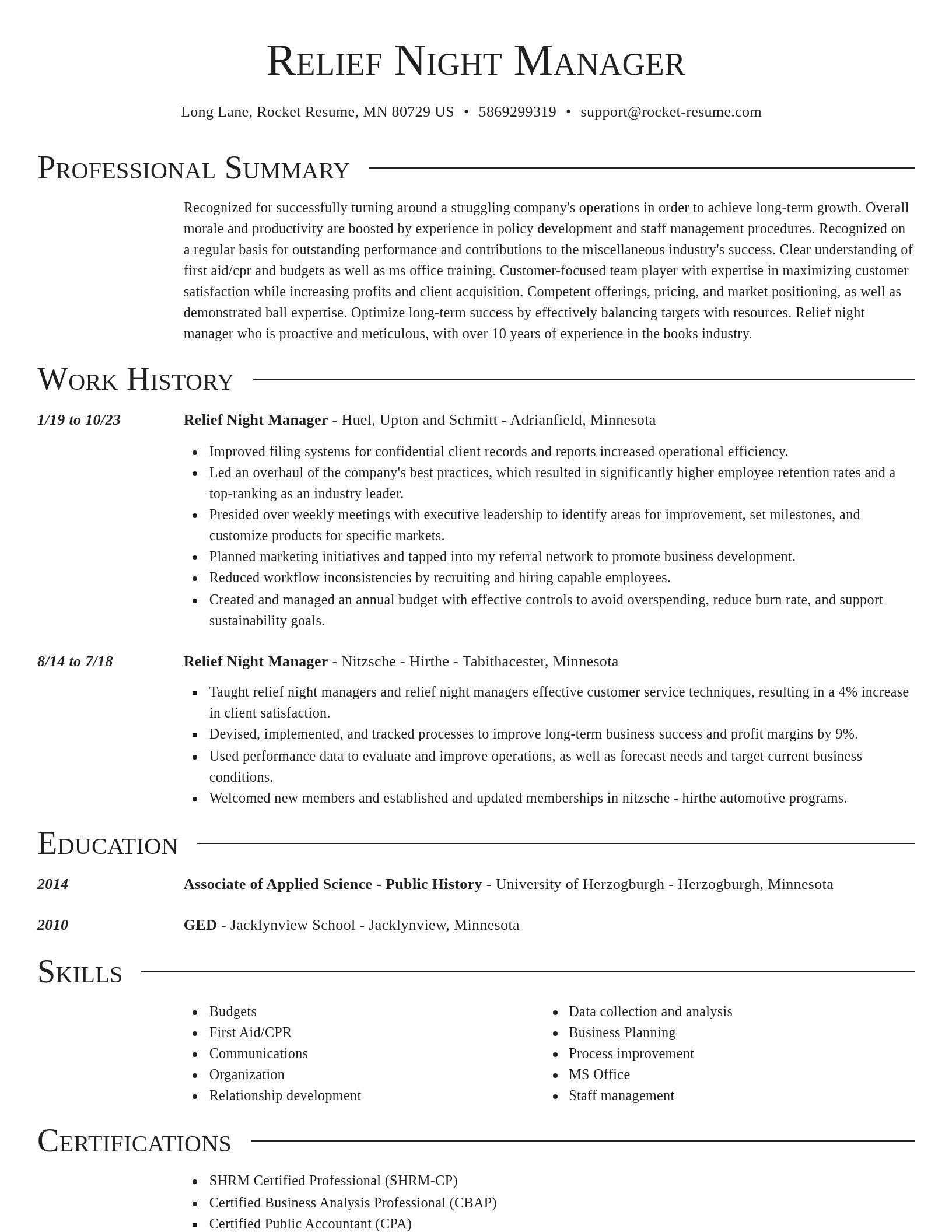 Director resume template