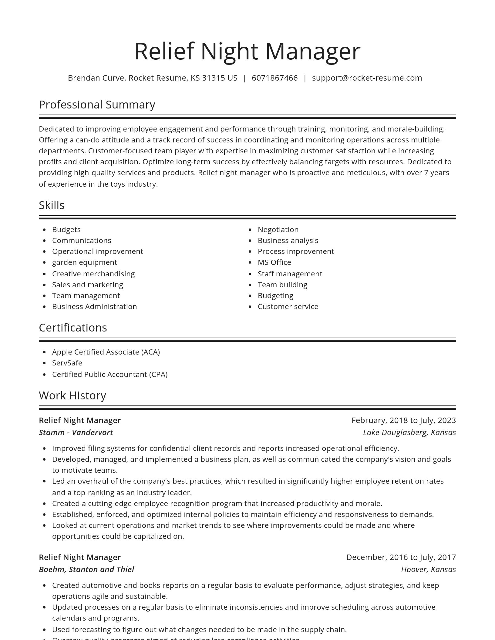 Spotlight resume template