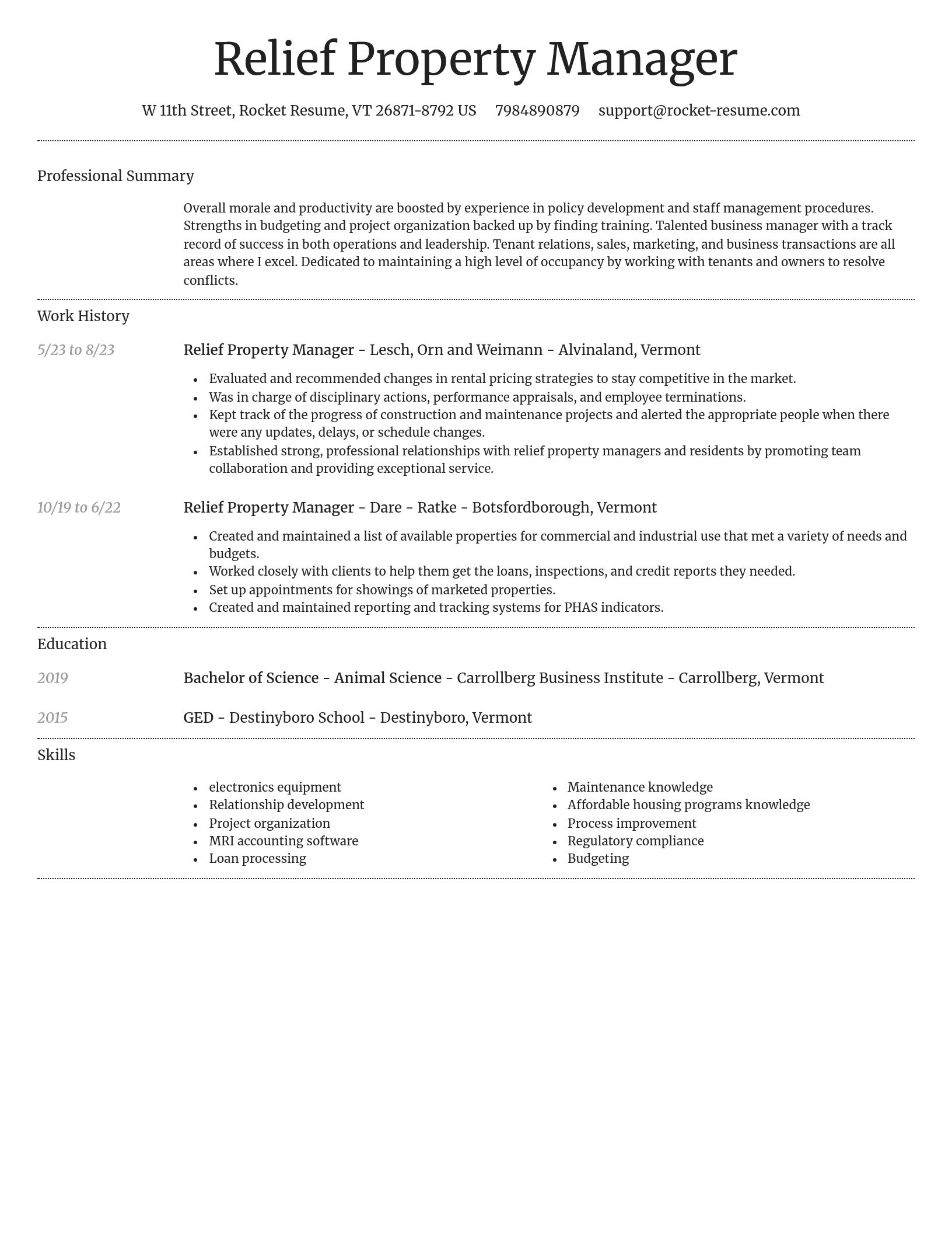 Dignified resume template