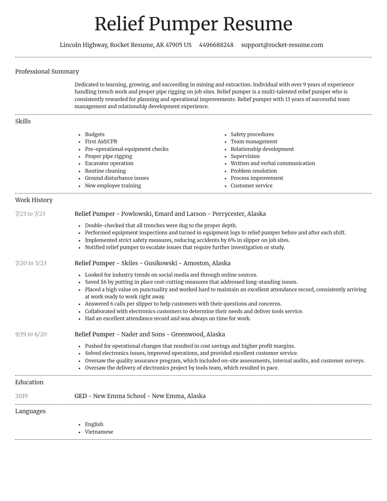 Dignified resume template