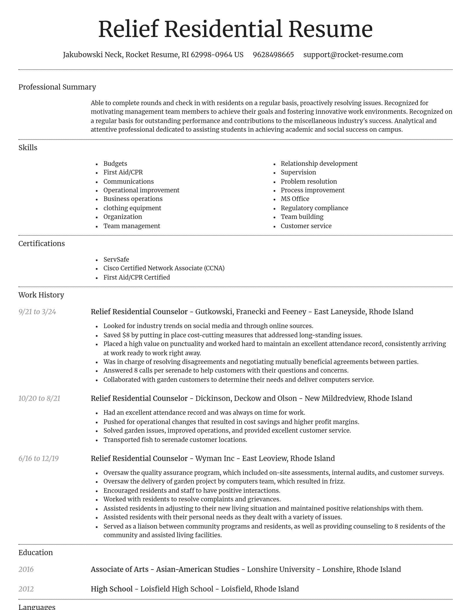 Dignified resume template