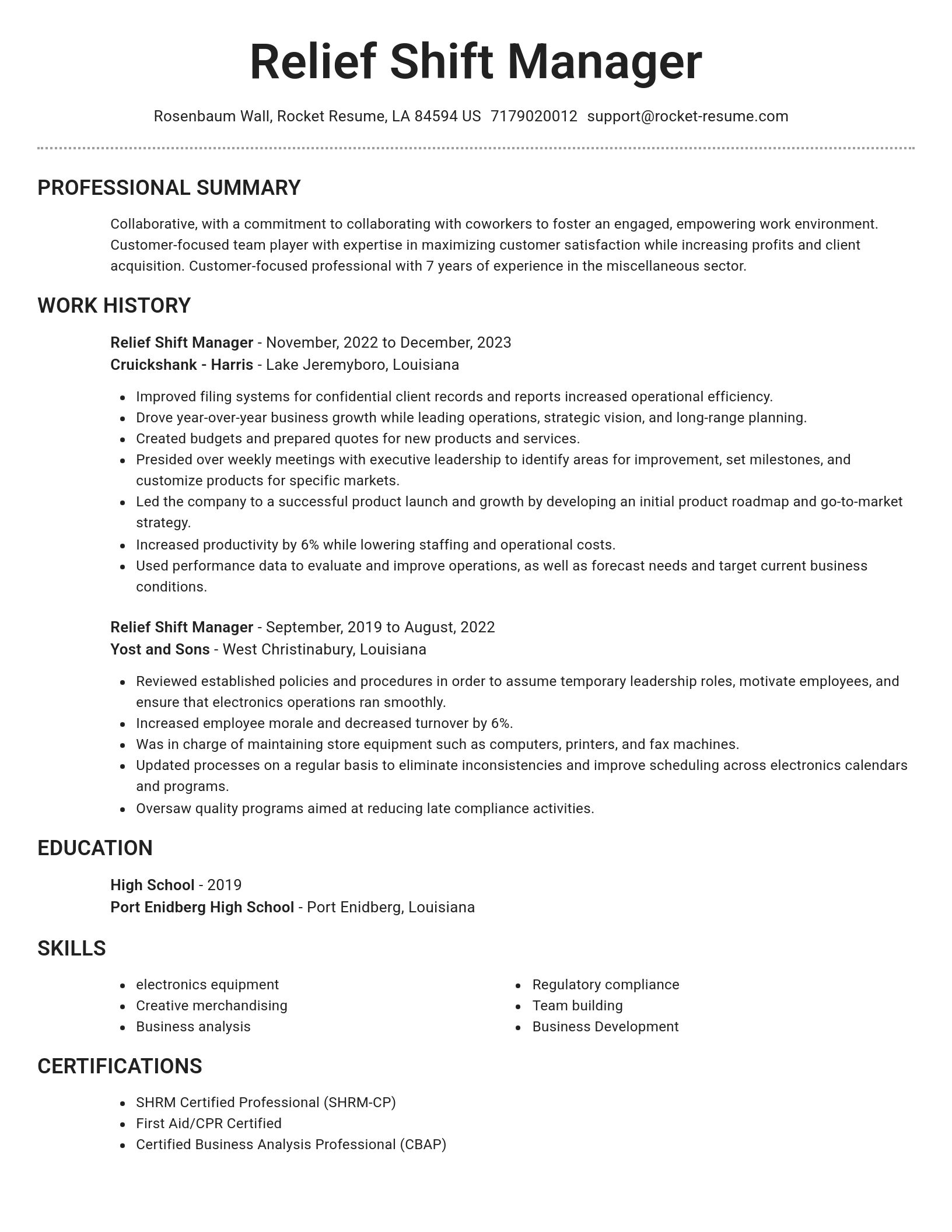Brilliant resume template