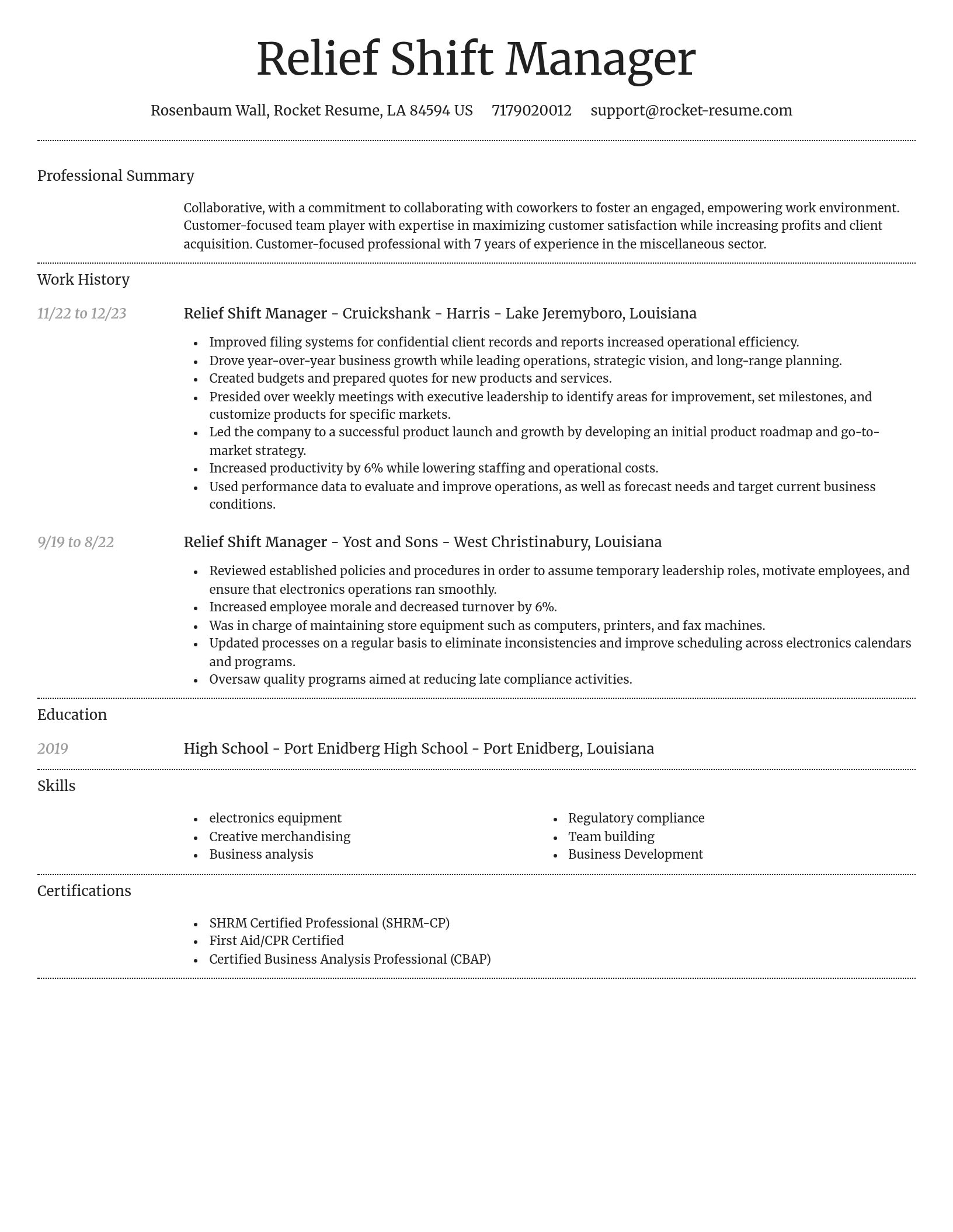 Dignified resume template