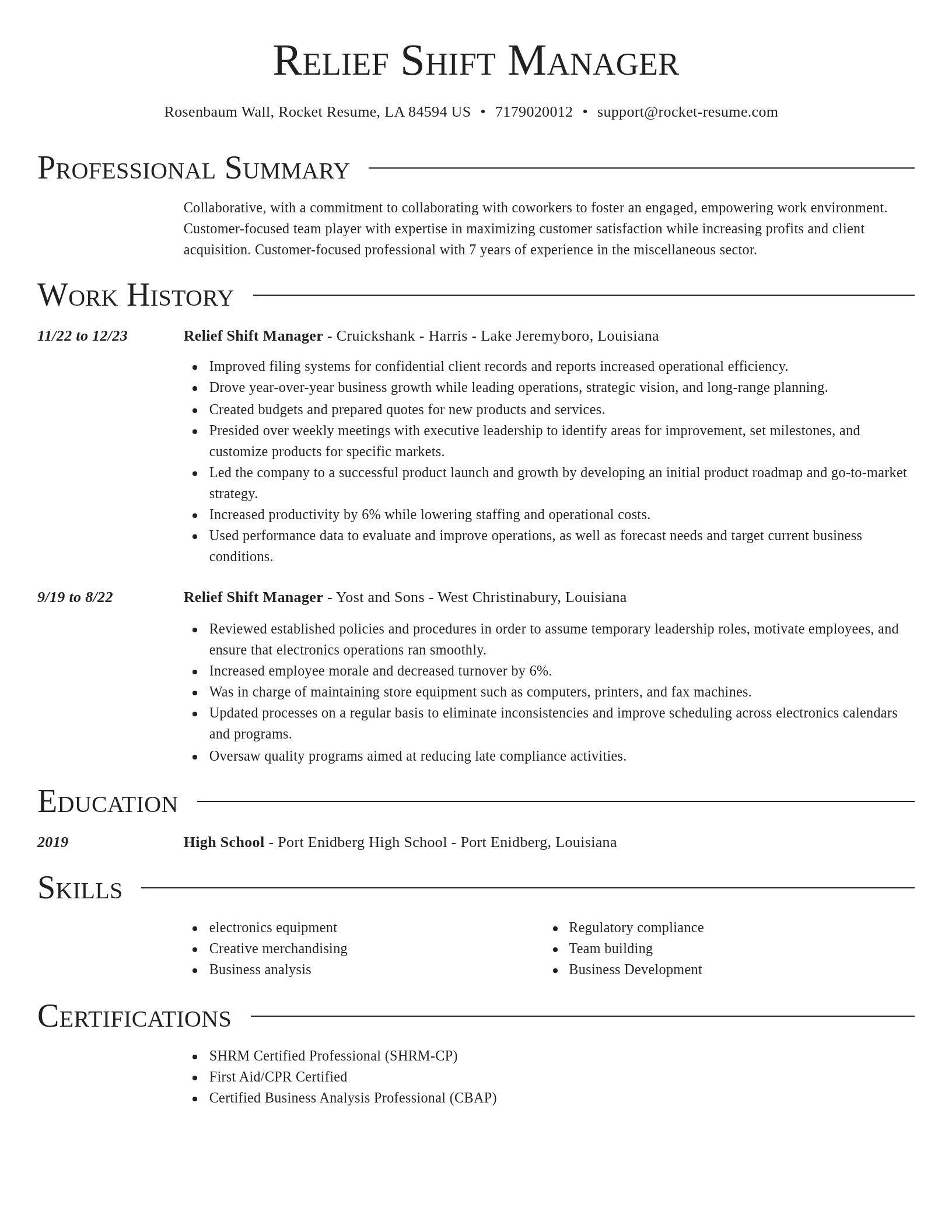 Director resume template