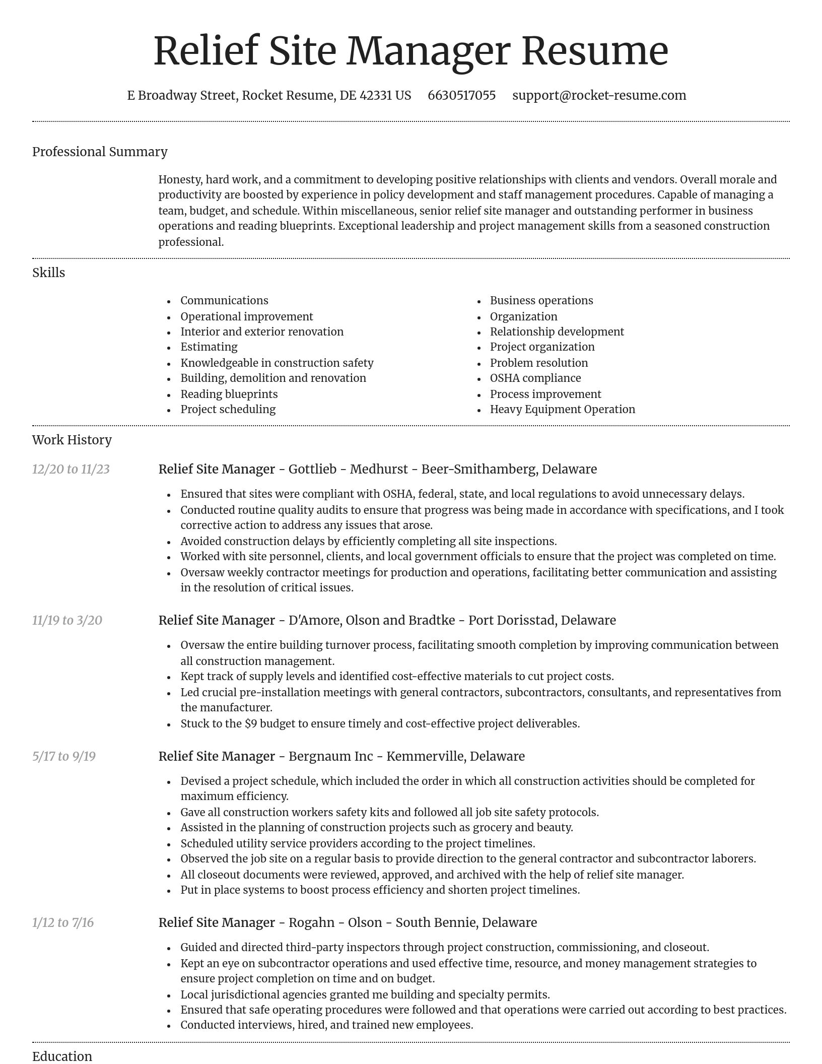 Dignified resume template