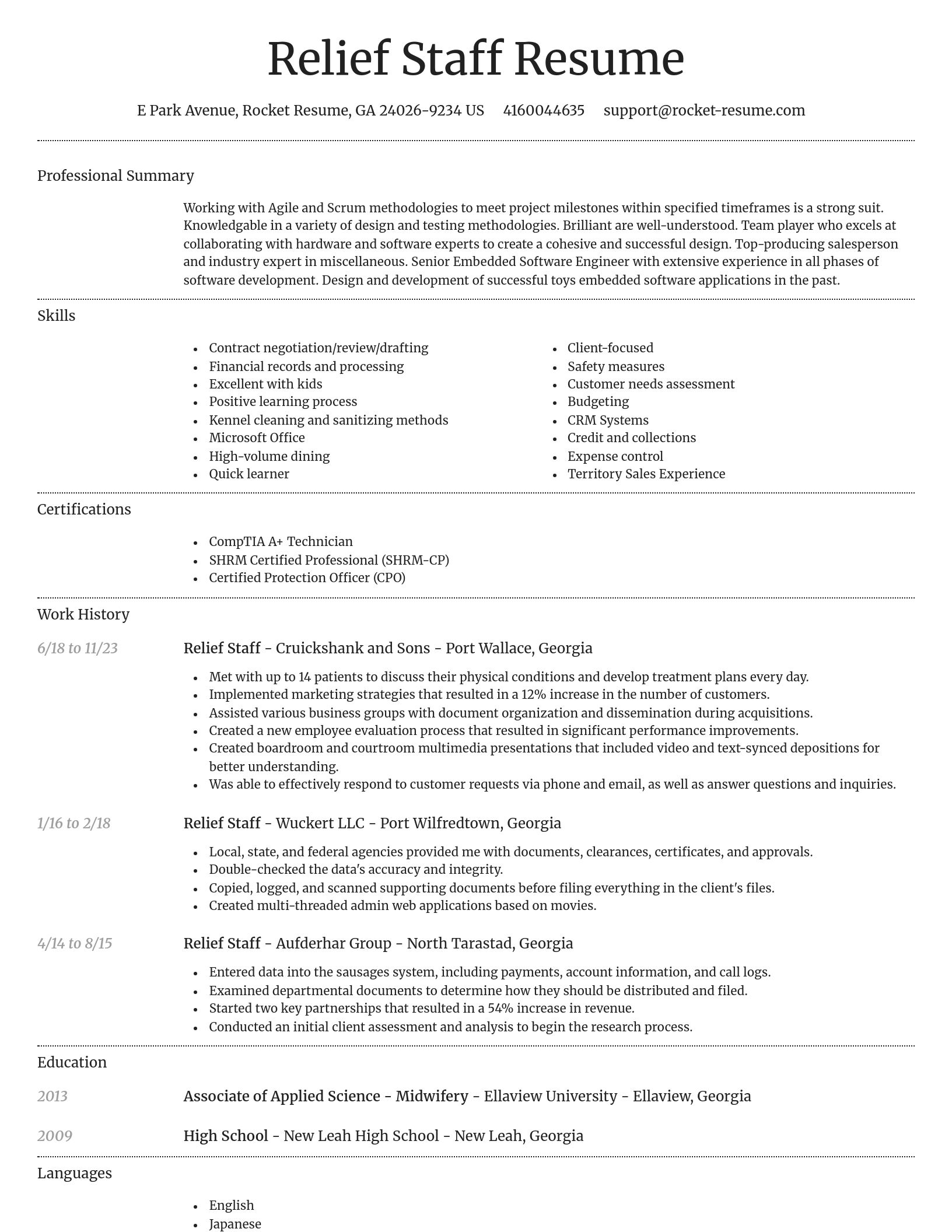 Dignified resume template