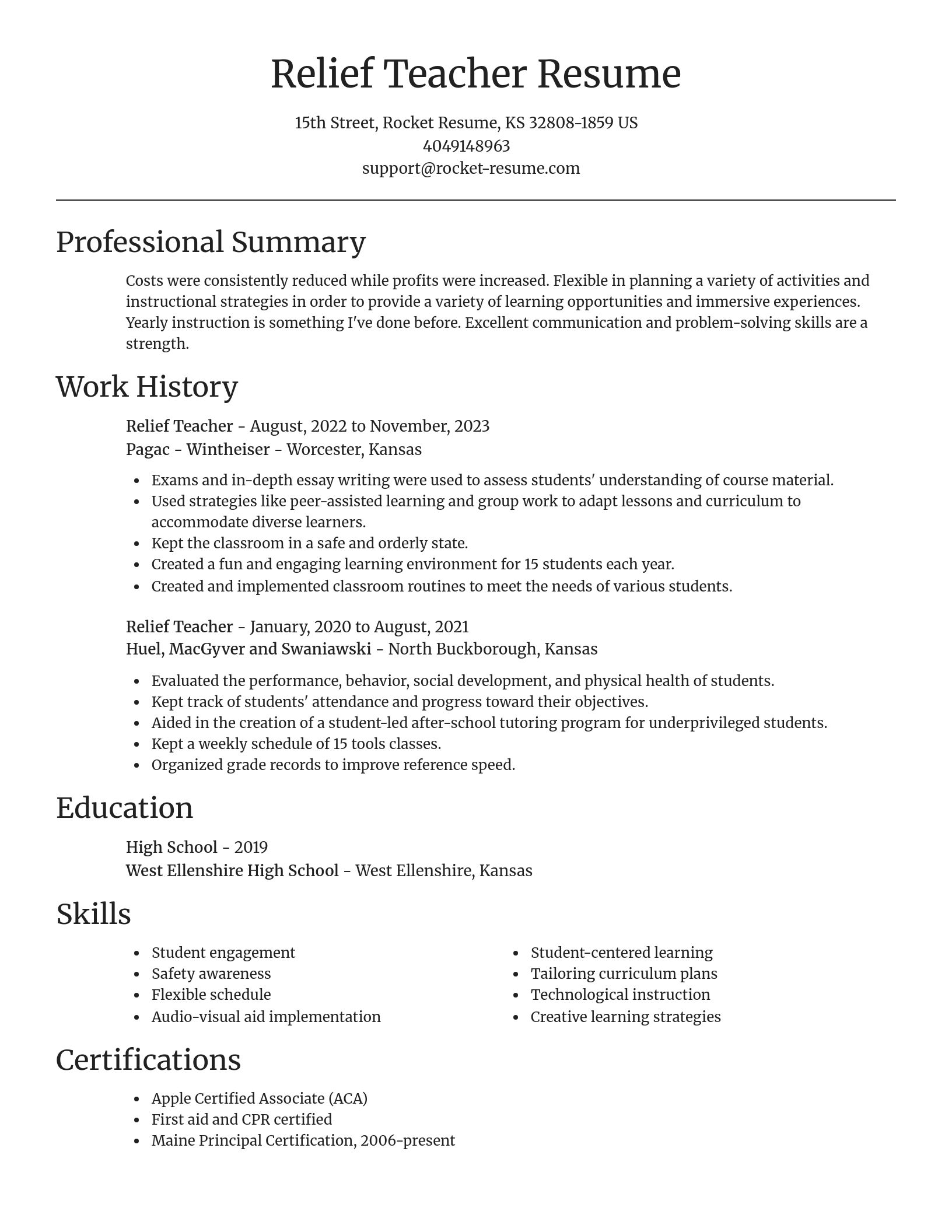Focal Point resume template