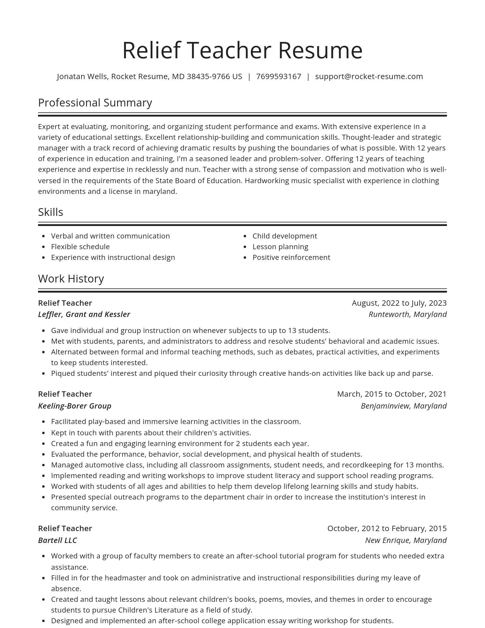 Spotlight resume template